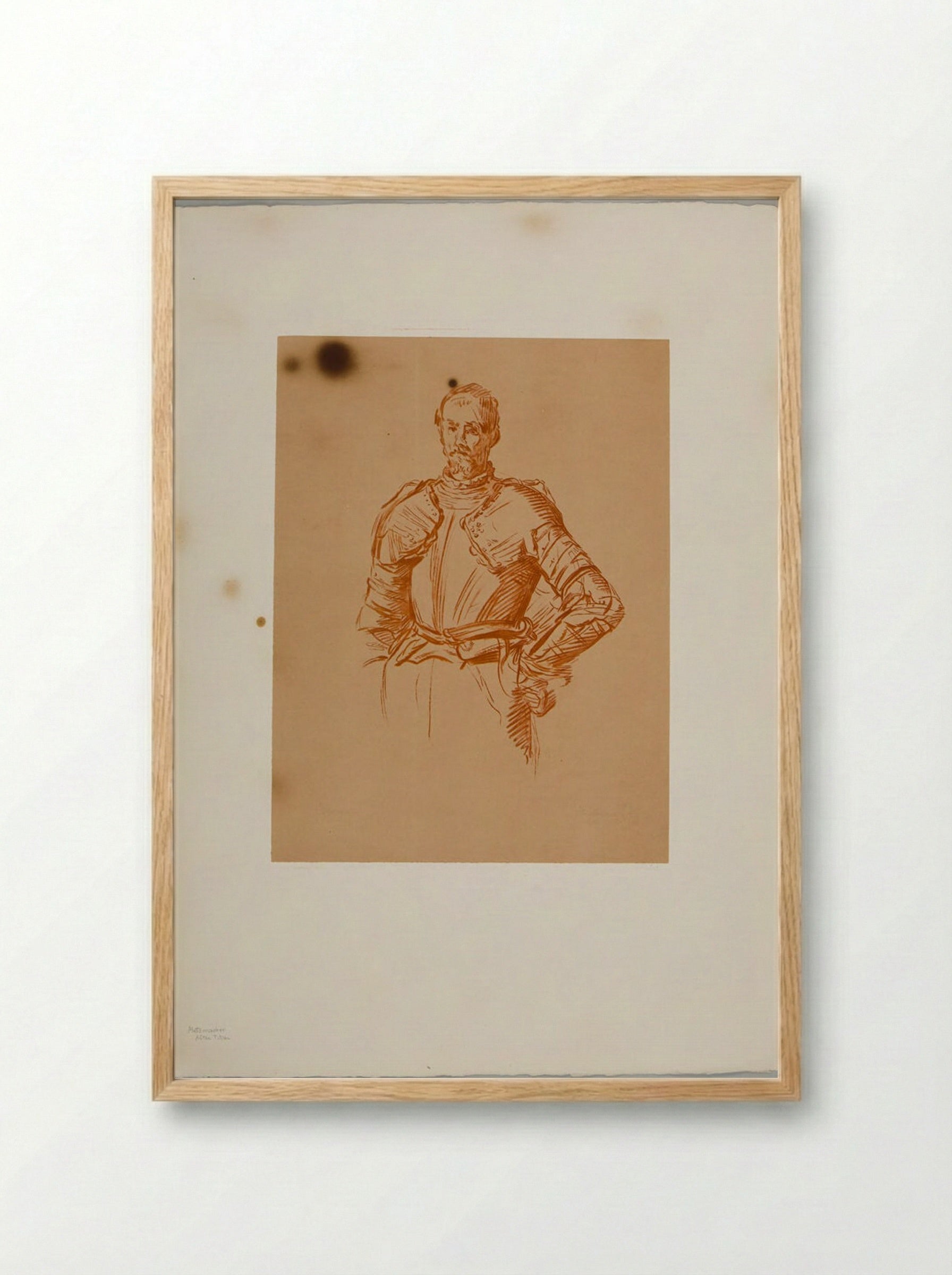 Man in Armor (After Titian) - Pierre Guillaume Metzmacher - Framed Print Wood