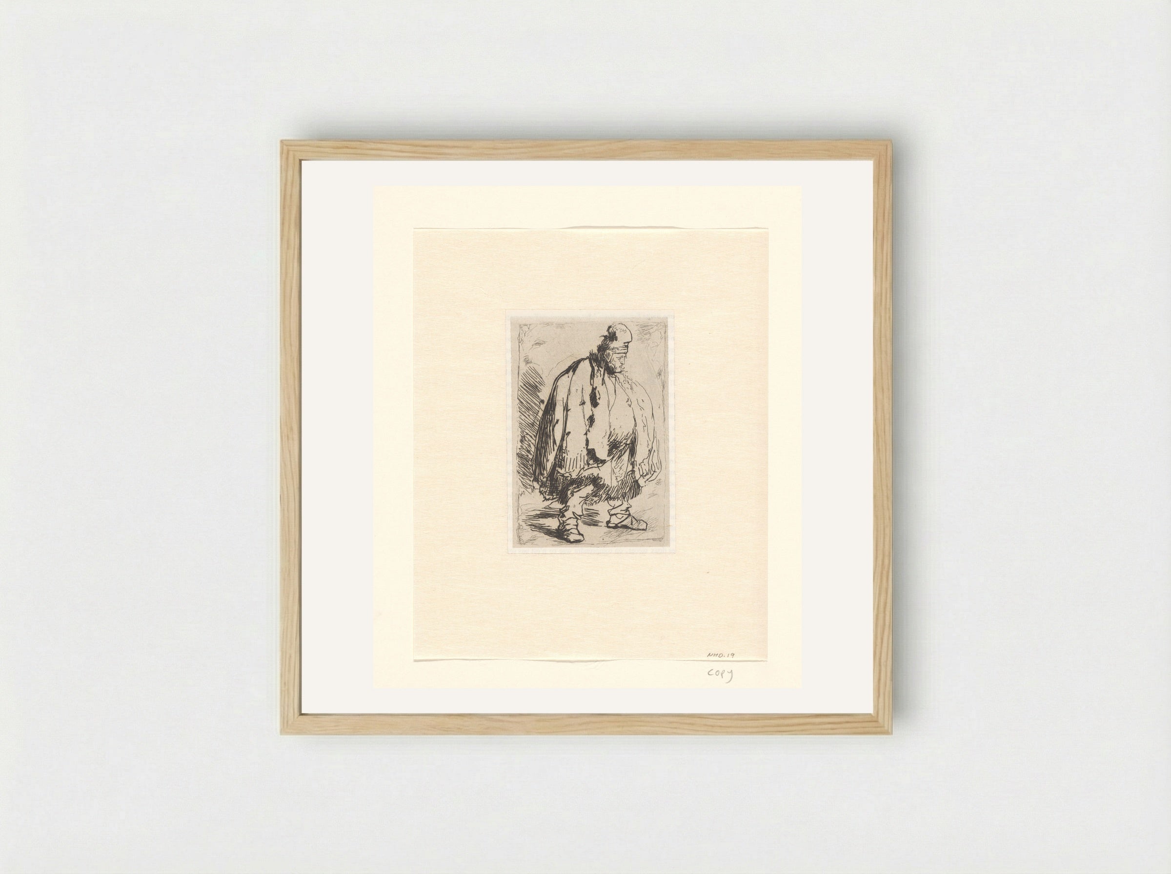 Man in a Large Cloak - Léopold Flameng - Framed Print Wood