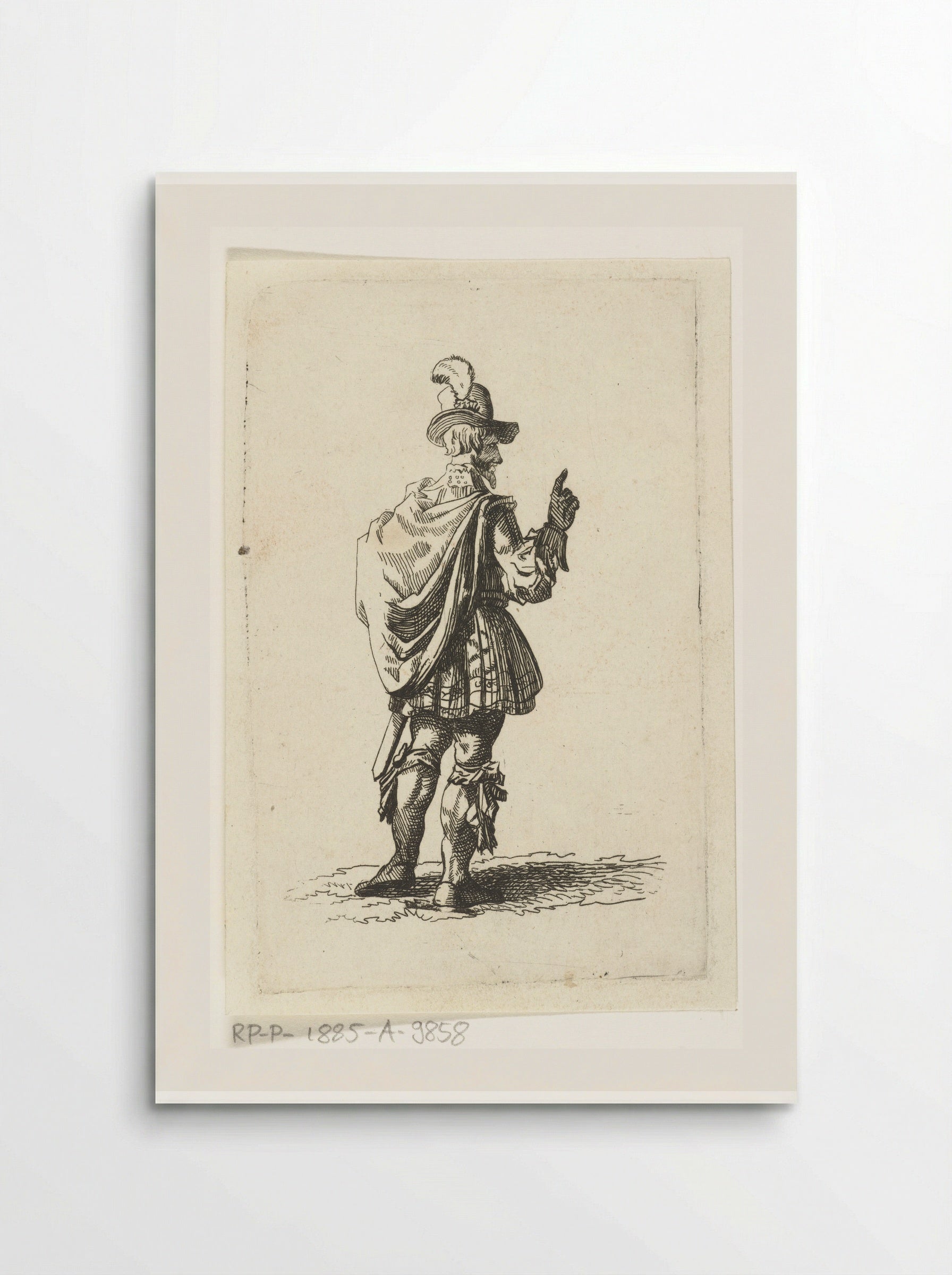 Man in a Plumed Hat Seen from Behind - Joannes Bemme - Poster