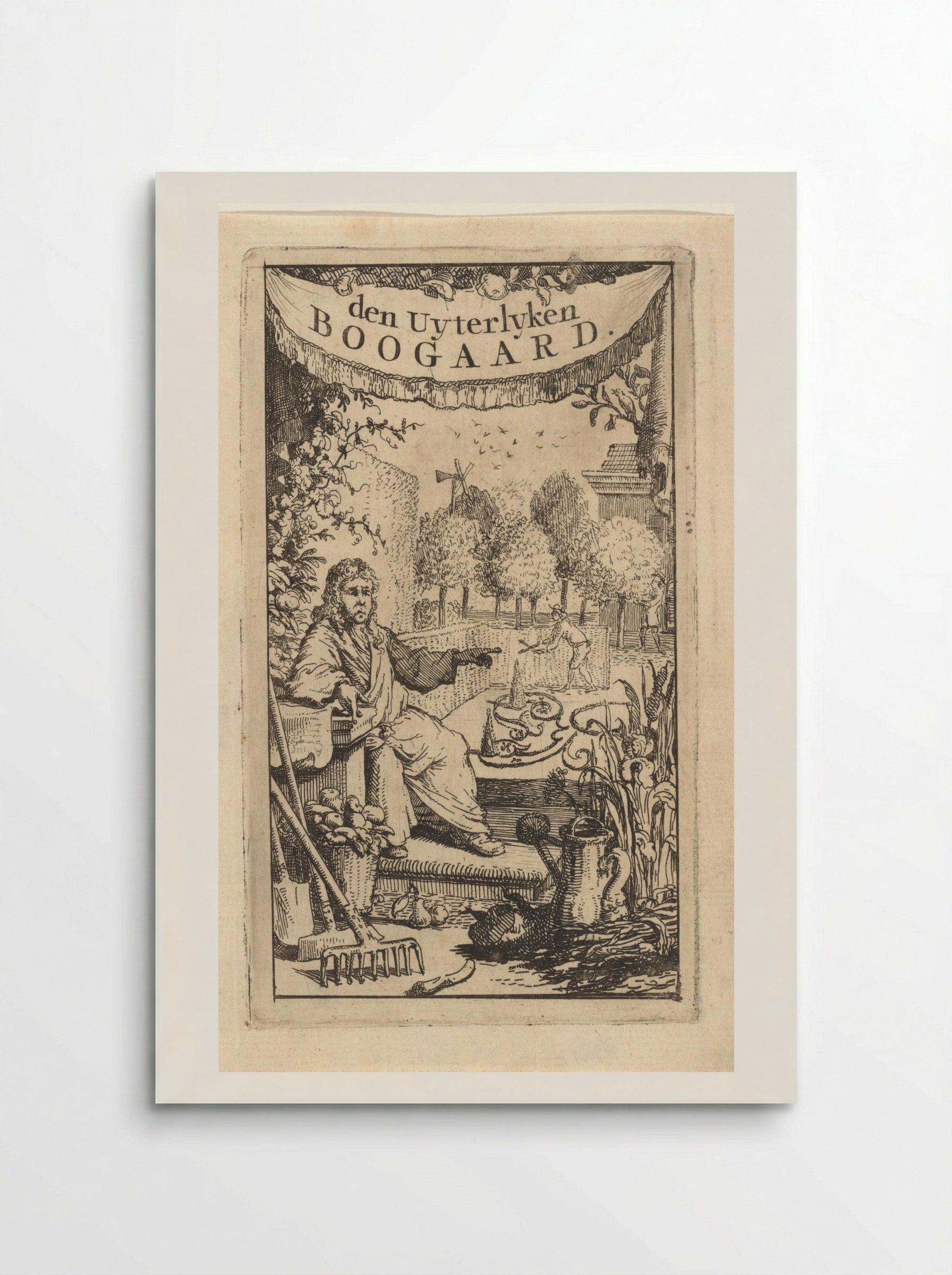 Man in een tuin - Vincent Laurensz. van der Vinne (II) - Poster