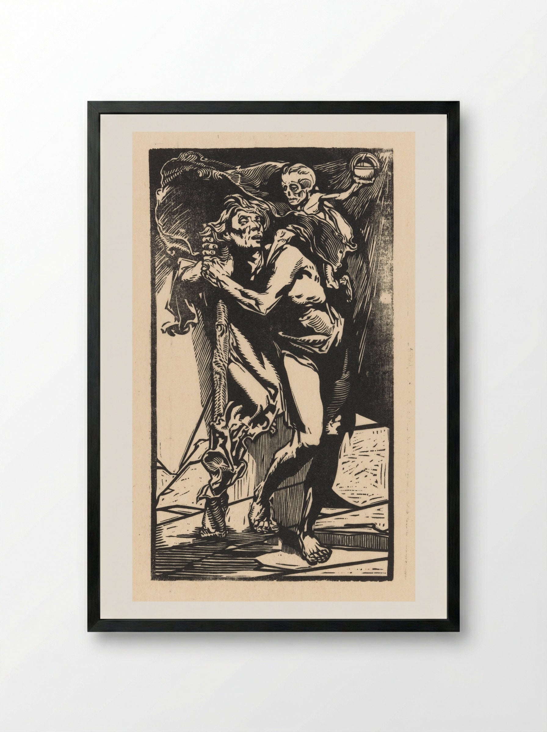 Man met de Dood op zijn rug - Johannes Josephus Aarts - Framed Print Black