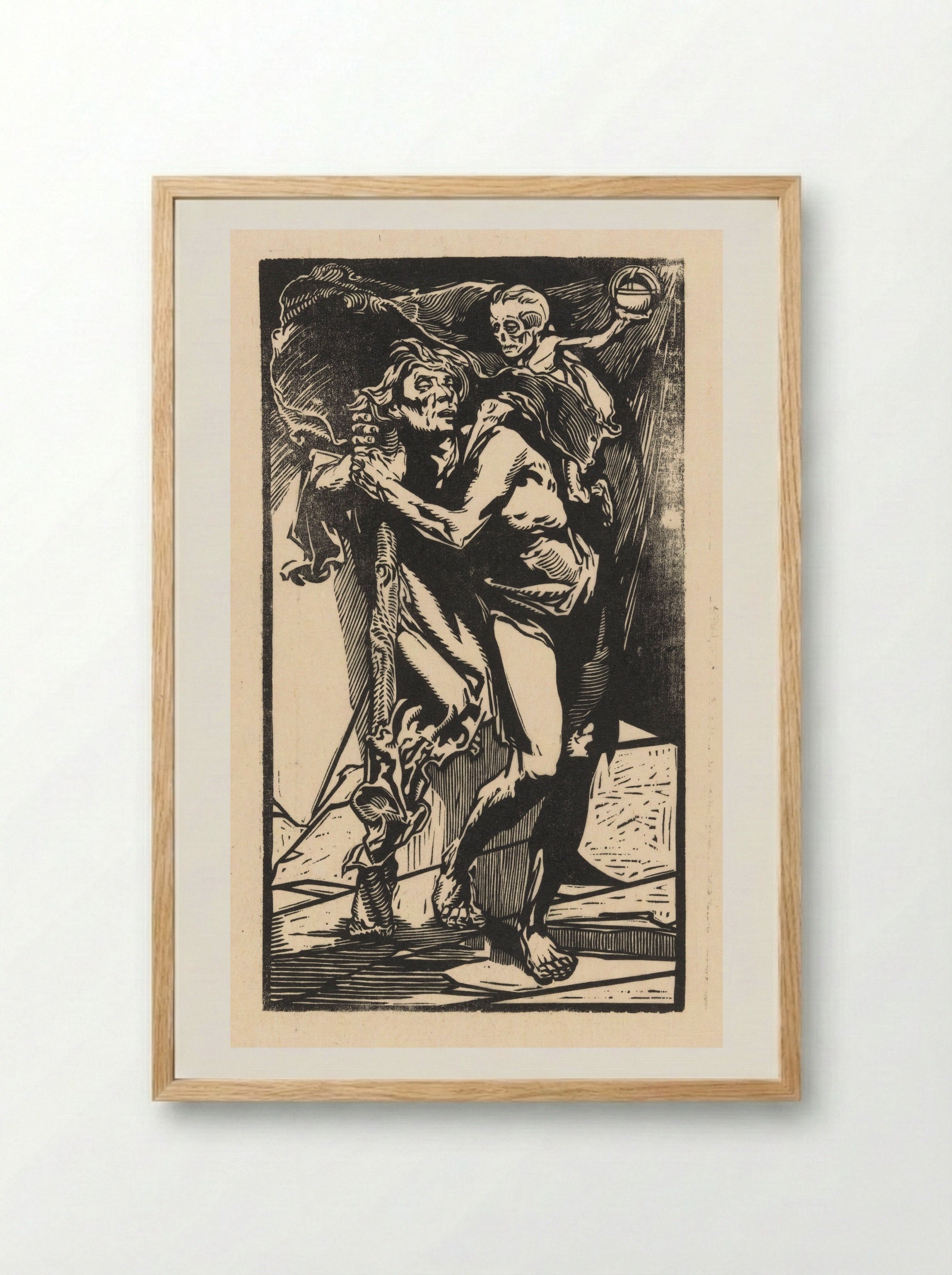 Man met de Dood op zijn rug - Johannes Josephus Aarts - Framed Print Wood