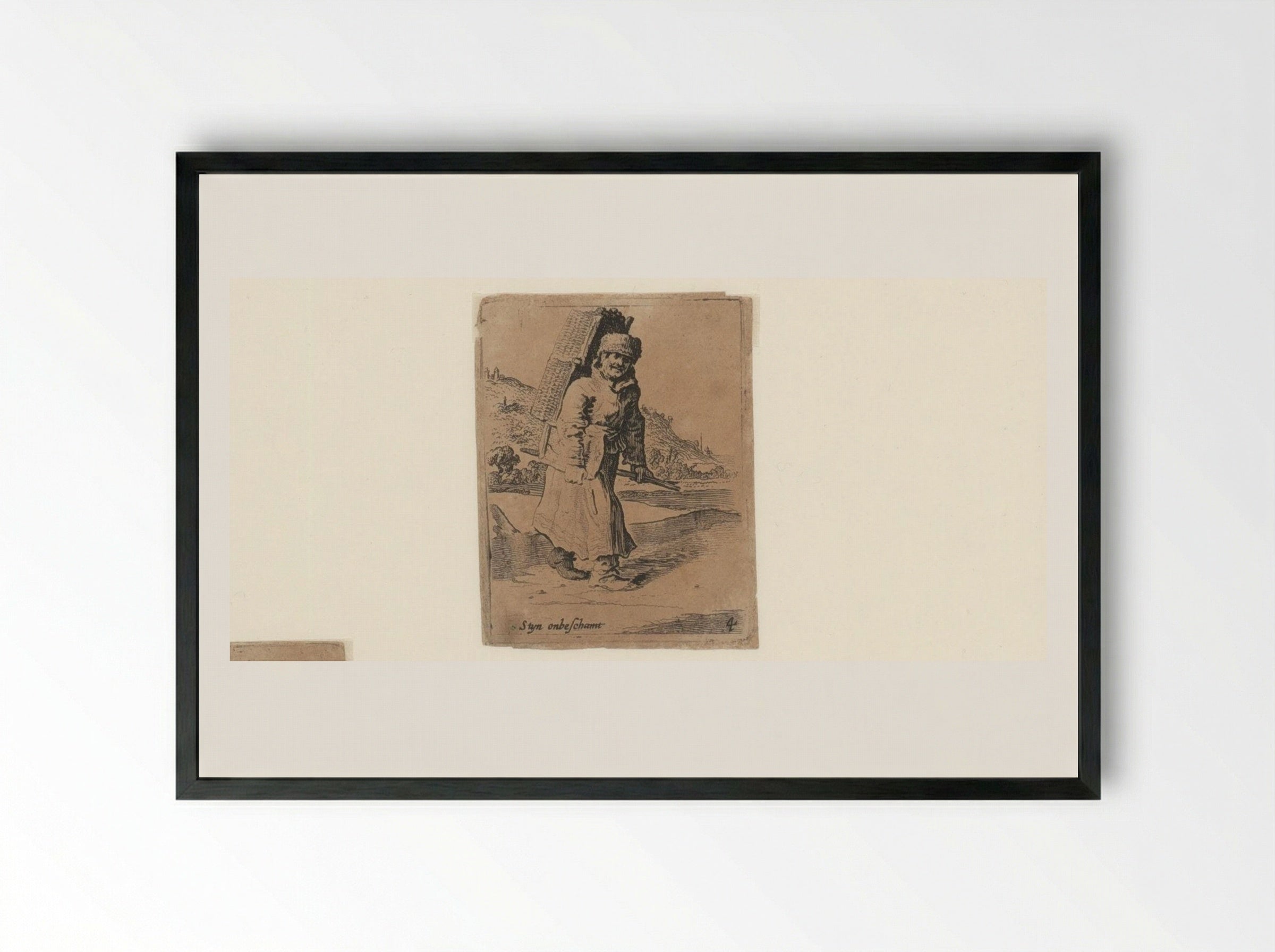 Man met een mand op de rug - Gillis van Scheyndel (I) - Framed Print Black