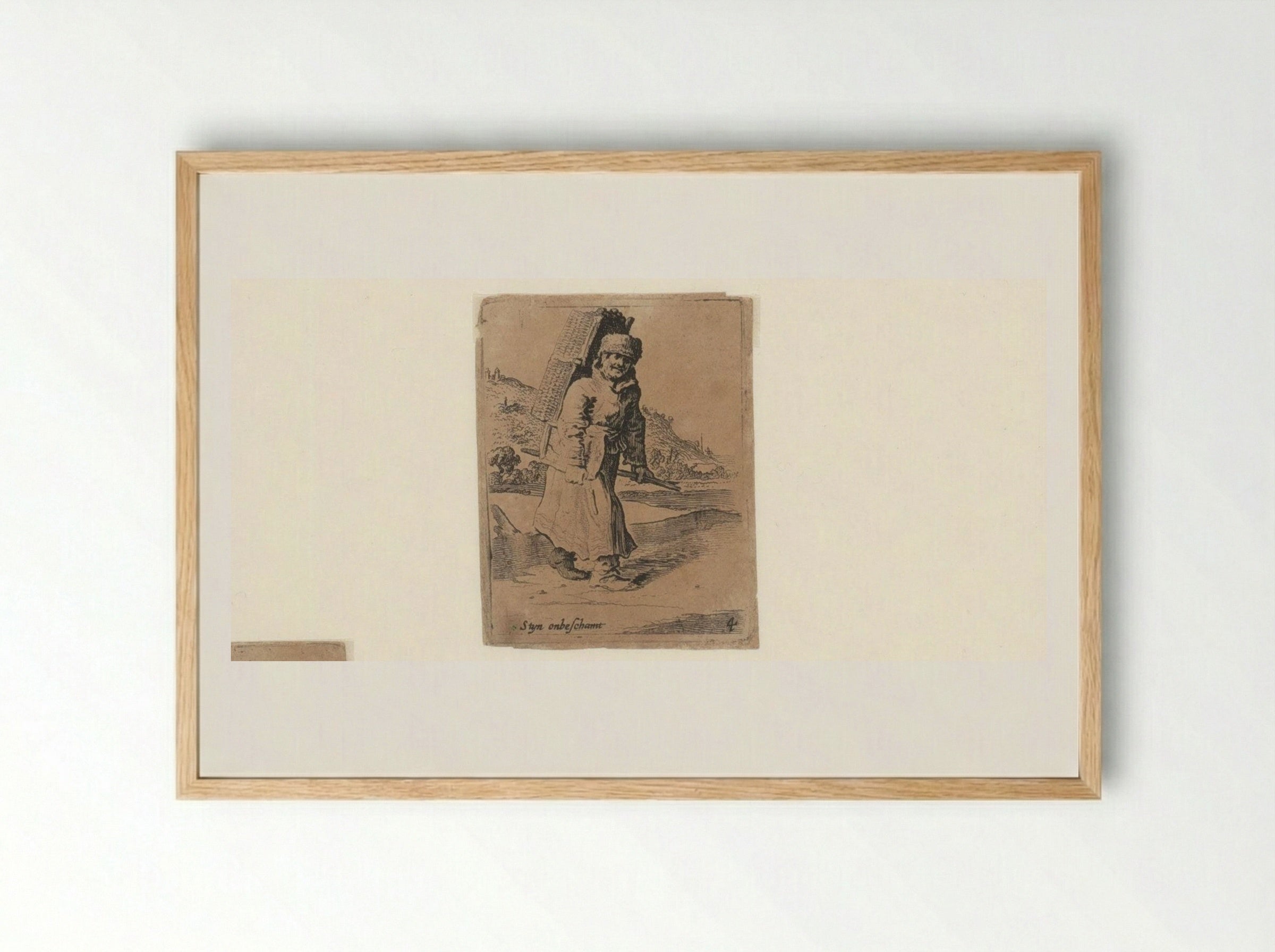 Man met een mand op de rug - Gillis van Scheyndel (I) - Framed Print Wood