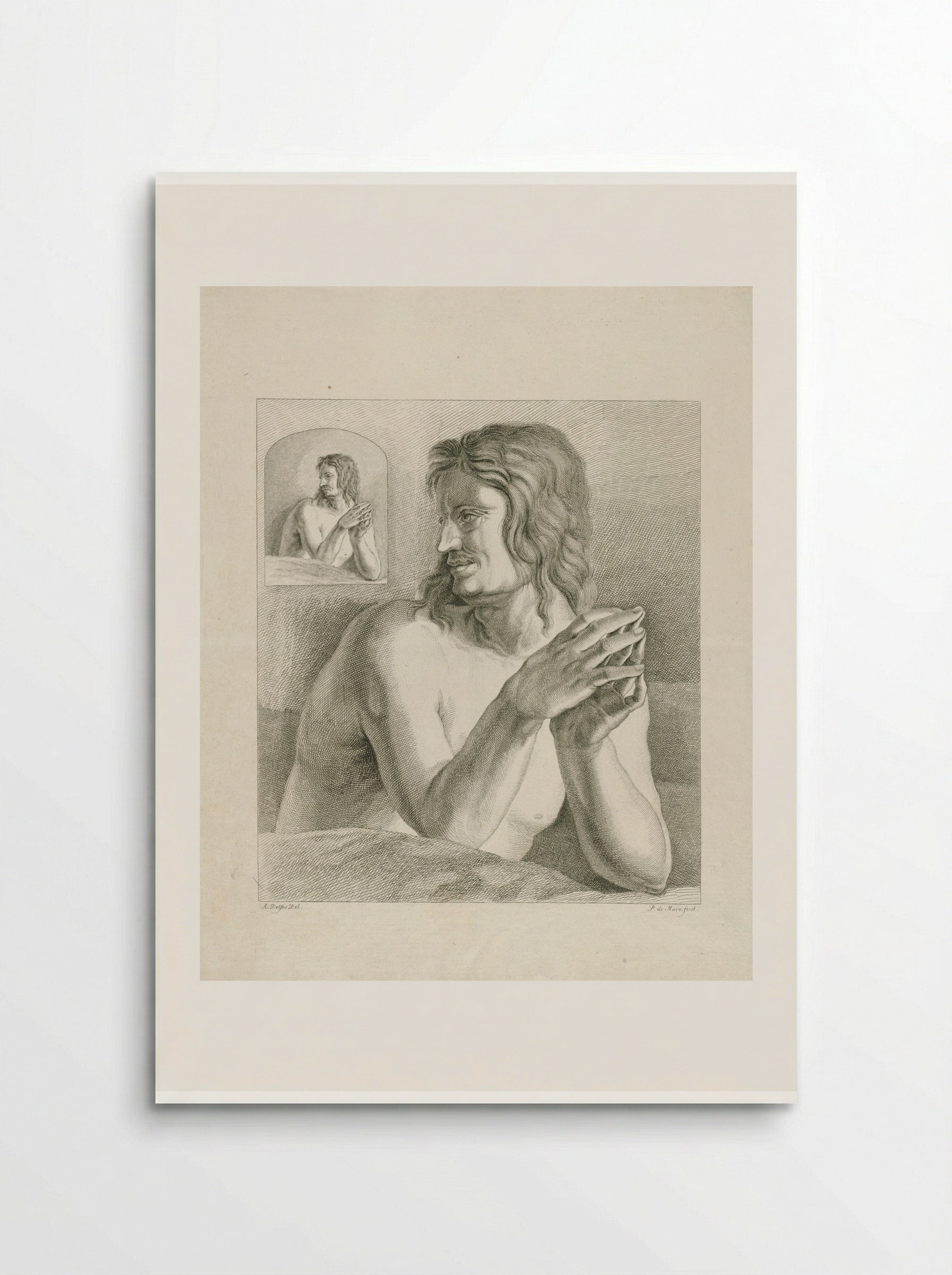 Man met gevouwen handen - Abraham Delfos - Poster
