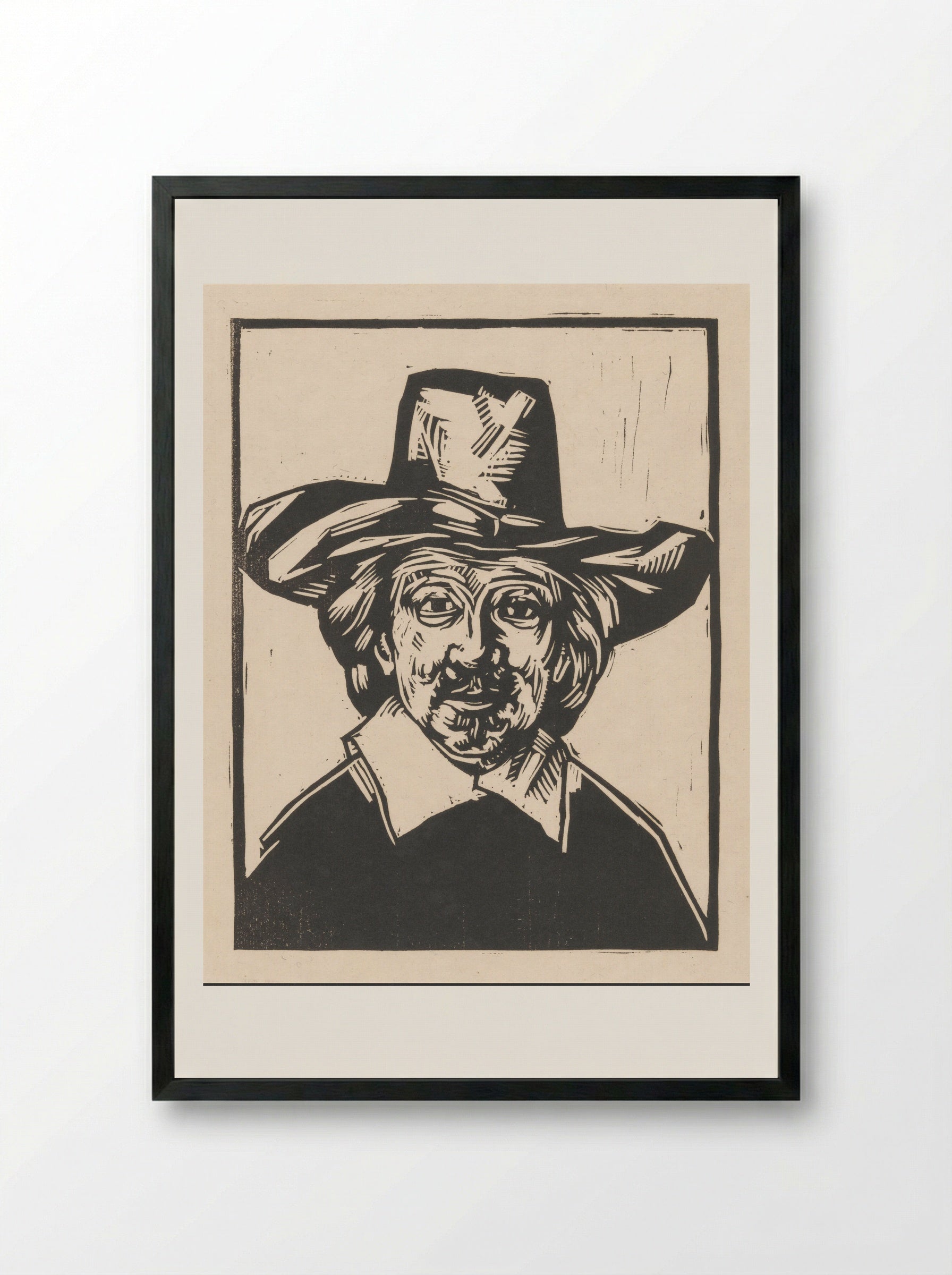 Man met hoed - Henri Jonas - Framed Print Black
