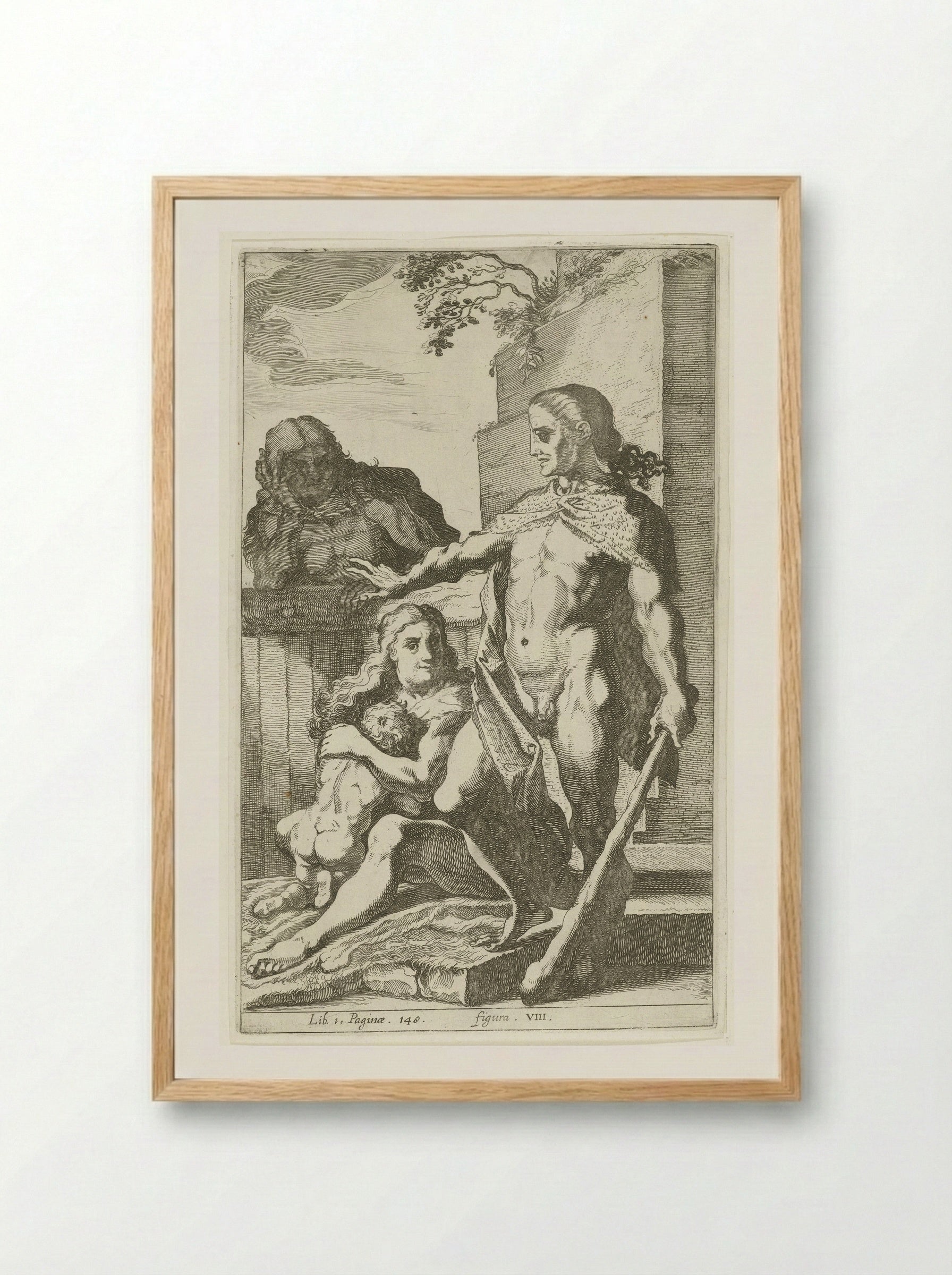 Man met knots (Man with a Club) - Simon Frisius - Framed Print Wood