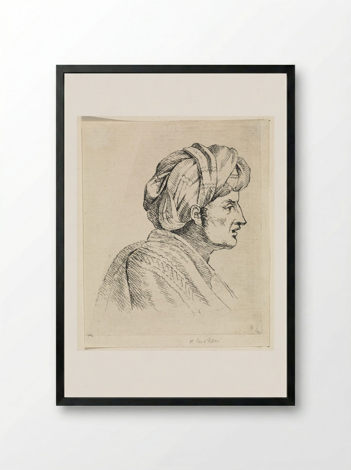 Man met tulband - Henricus Turken - Framed Print Black