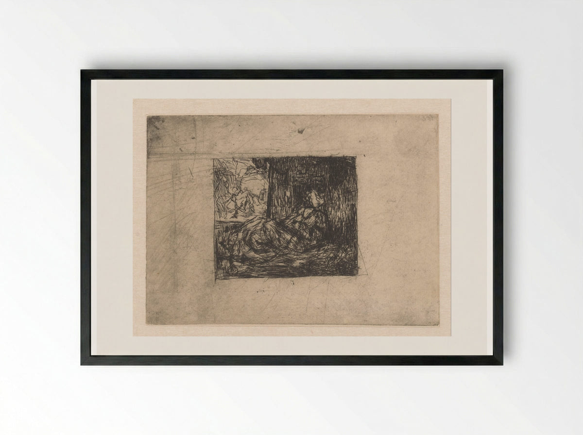 Man met waterpijp - Marius Bauer - Framed Print Black