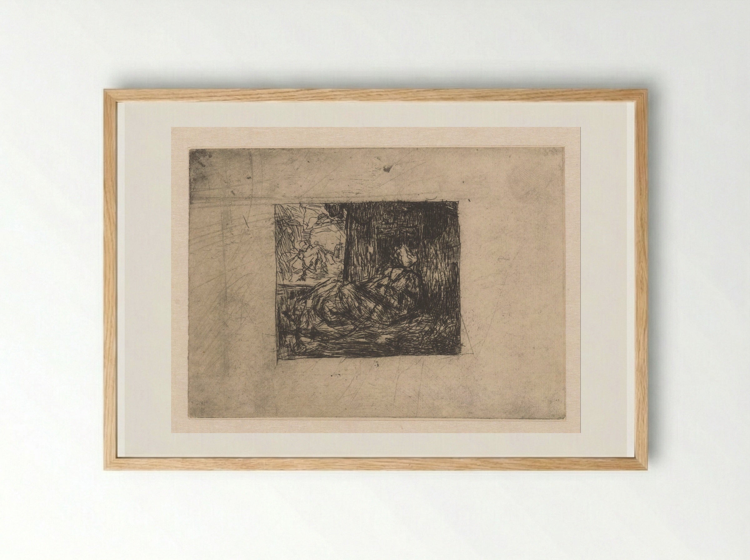 Man met waterpijp - Marius Bauer - Framed Print Wood