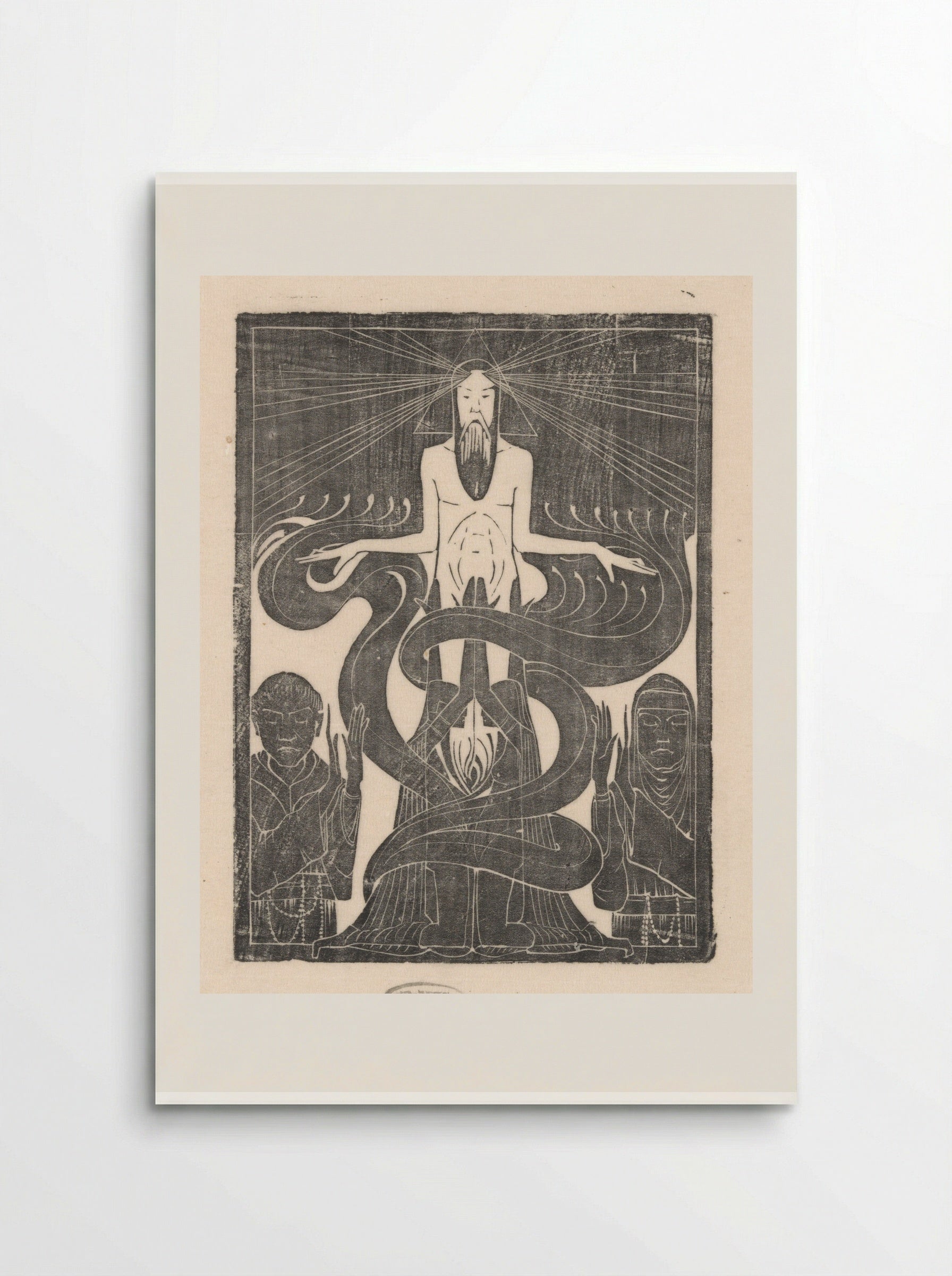 Man met zegenende houding boven twee figuren - Karel Petrus Cornelis de Bazel - Poster