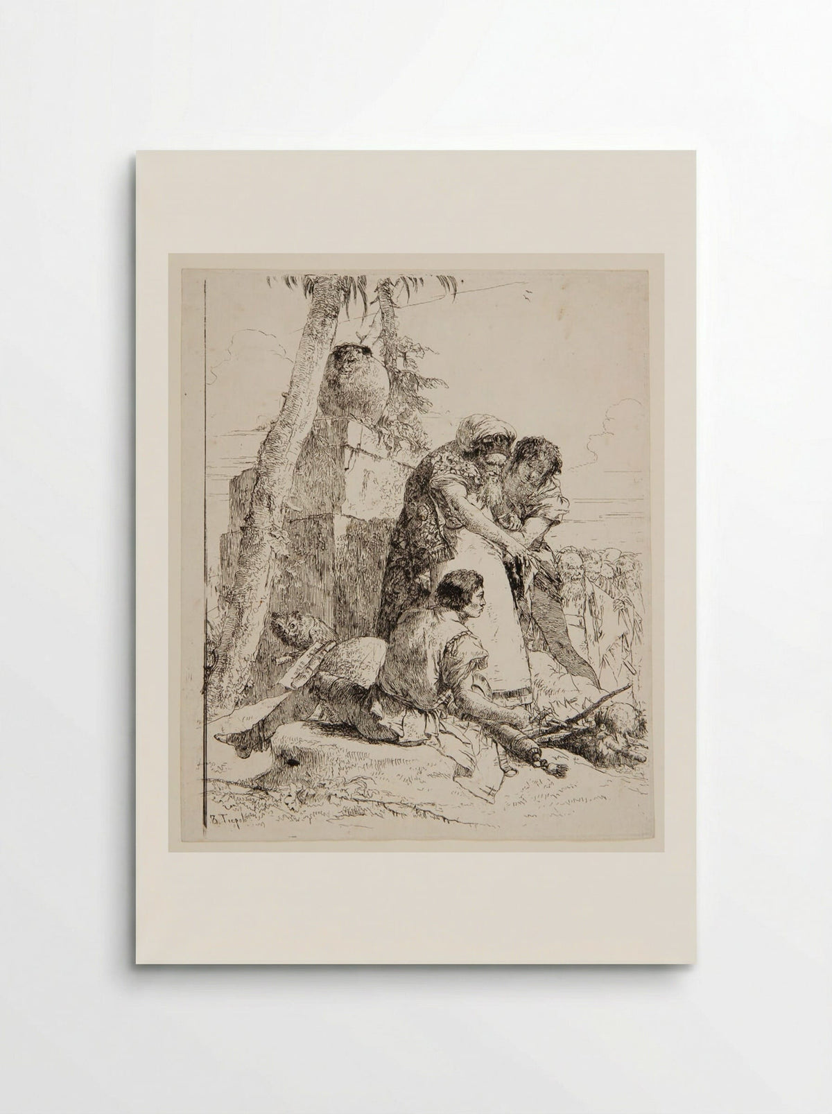 Man's Head on Pyre - Giovanni Battista Tiepolo - Poster