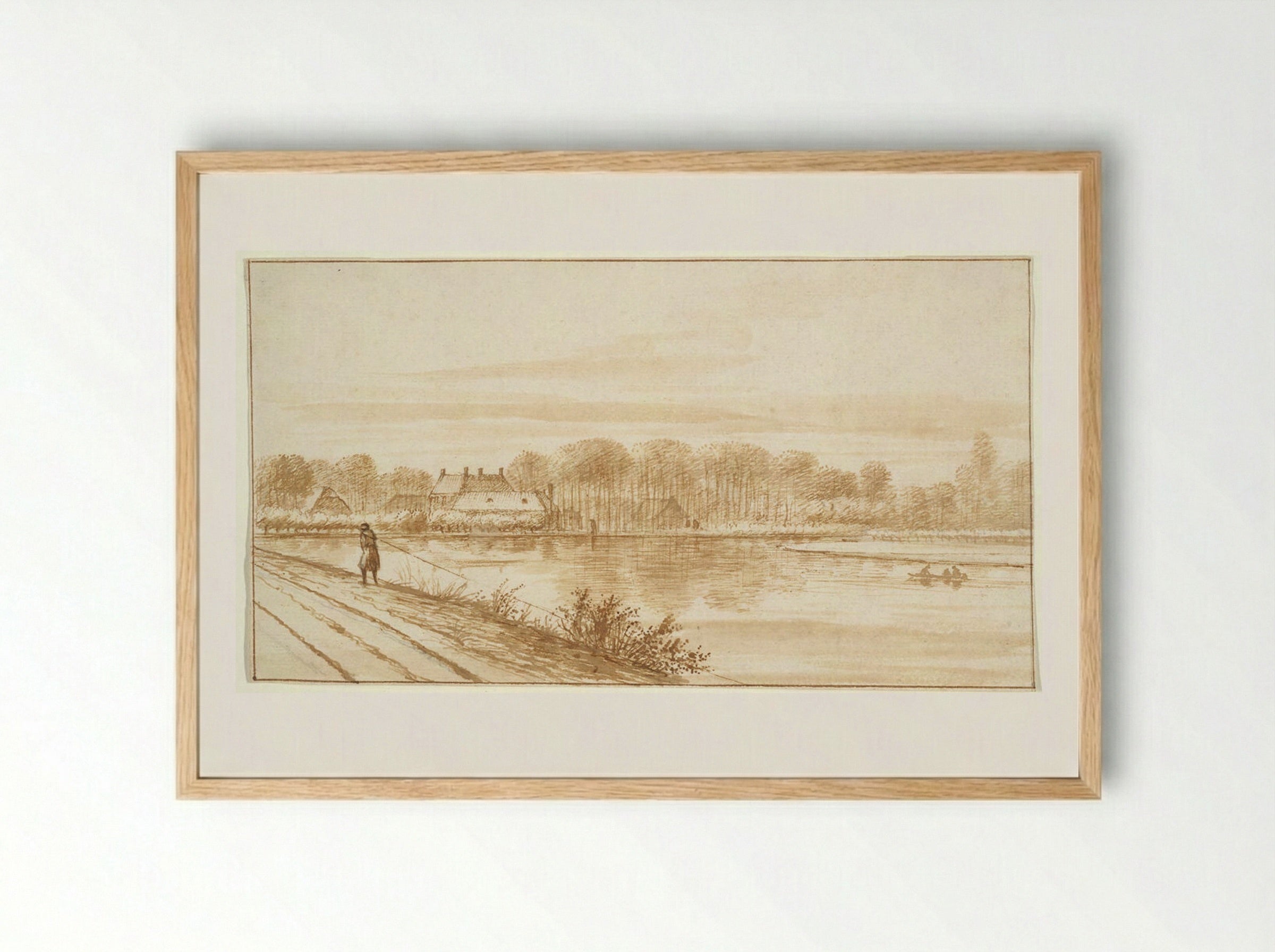 Man with Barge Towrope - Abraham Rutgers - Framed Print Wood