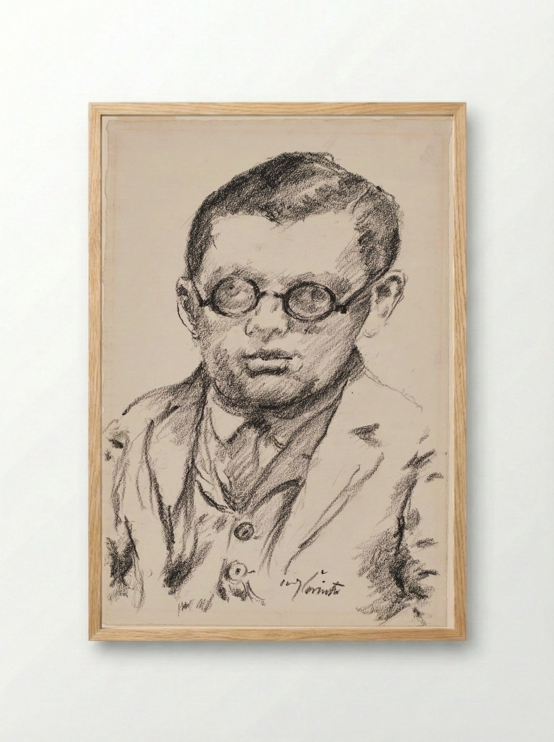 Man with Glasses (Self-Portrait) - Lovis Corinth - Framed Print Wood