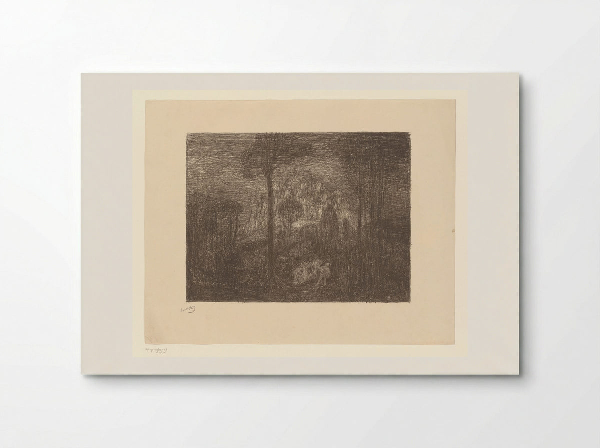 Man with Horse at the Castle of Julien - Marius Bauer - Poster