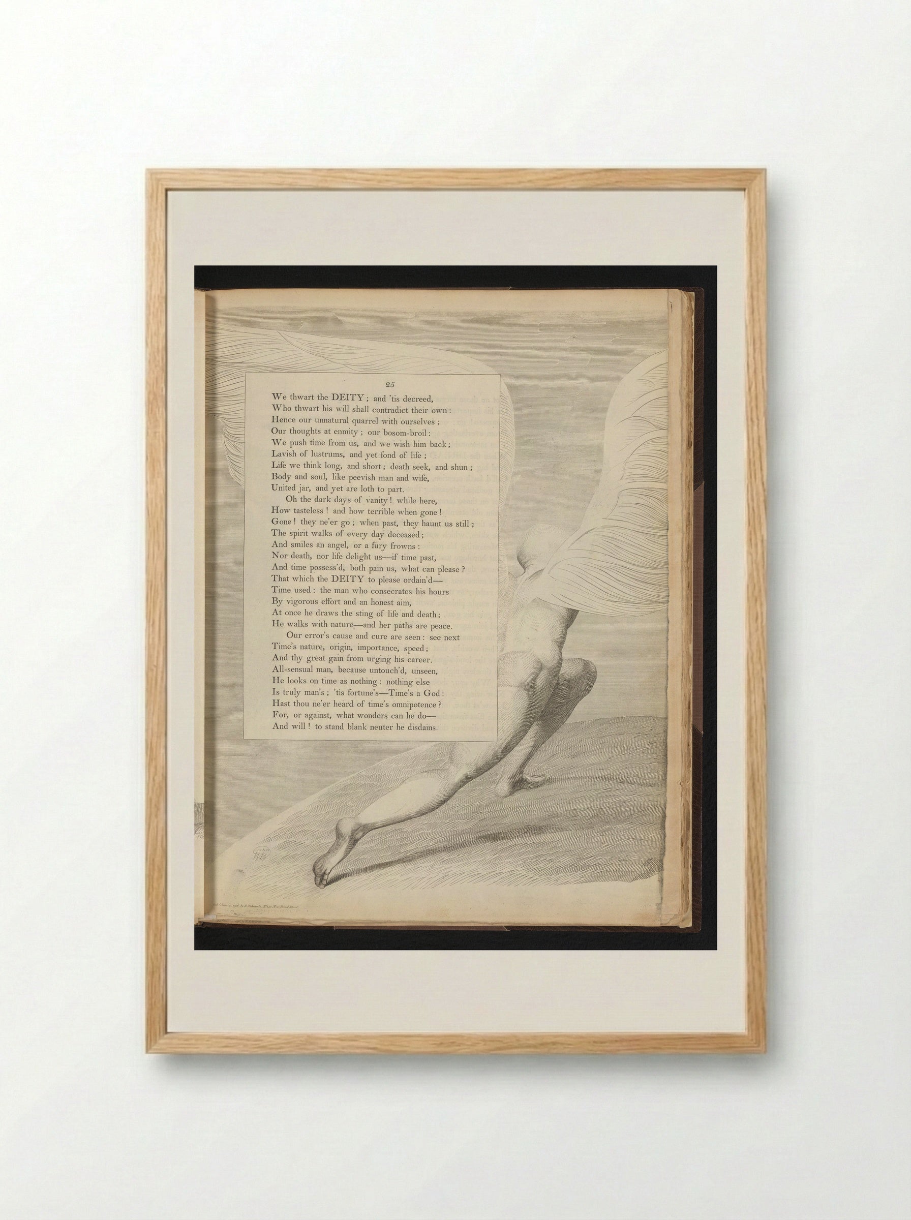 Man with Wings - William Blake - Framed Print Wood