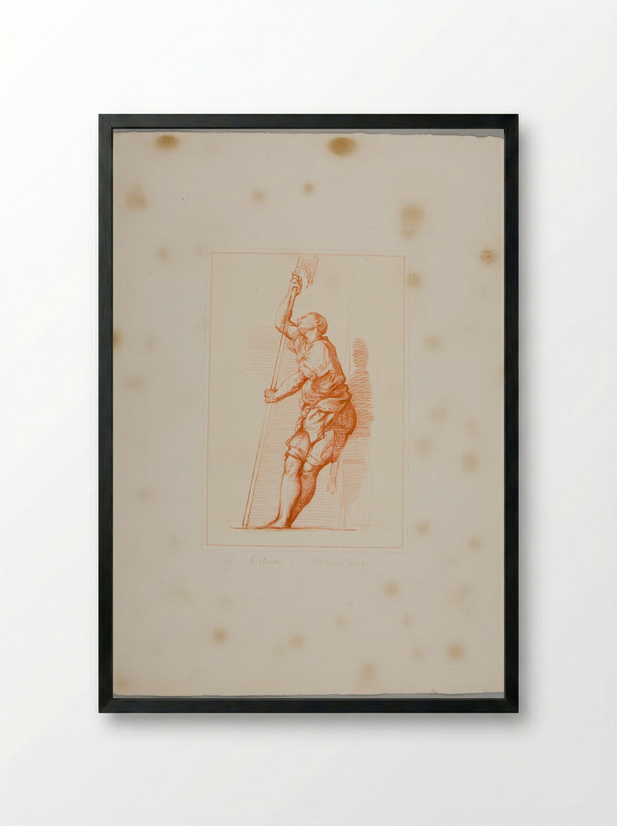 Man with a Battle-Axe - Alphonse Leroy - Framed Print Black