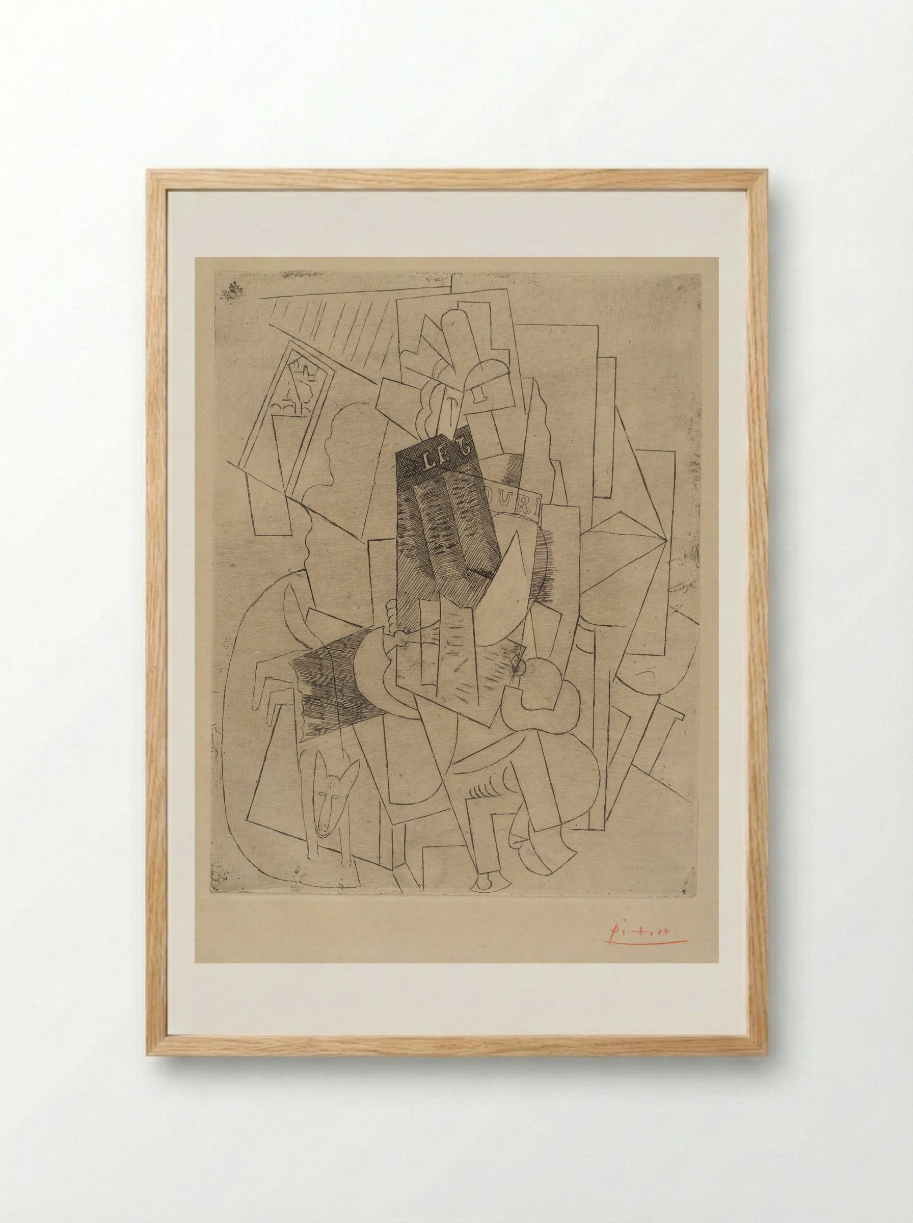 Man with a Dog (Rue Schœlcher) - Pablo Picasso - Framed Print Wood