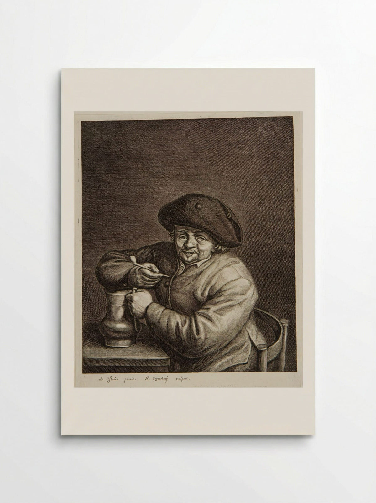 Man with a Jug and Pipe - Jonas Suyderhoef - Poster