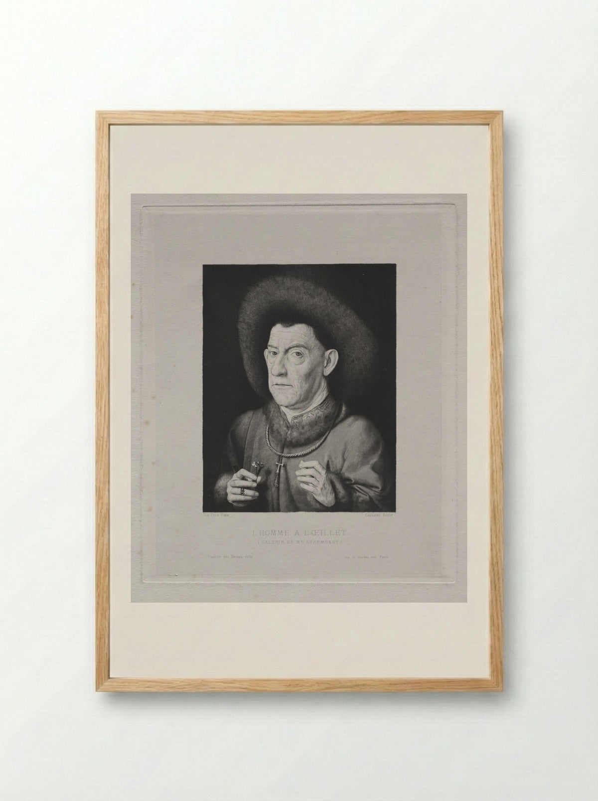 Man with a Pink - Claude-Ferdinand Gaillard - Framed Print Wood
