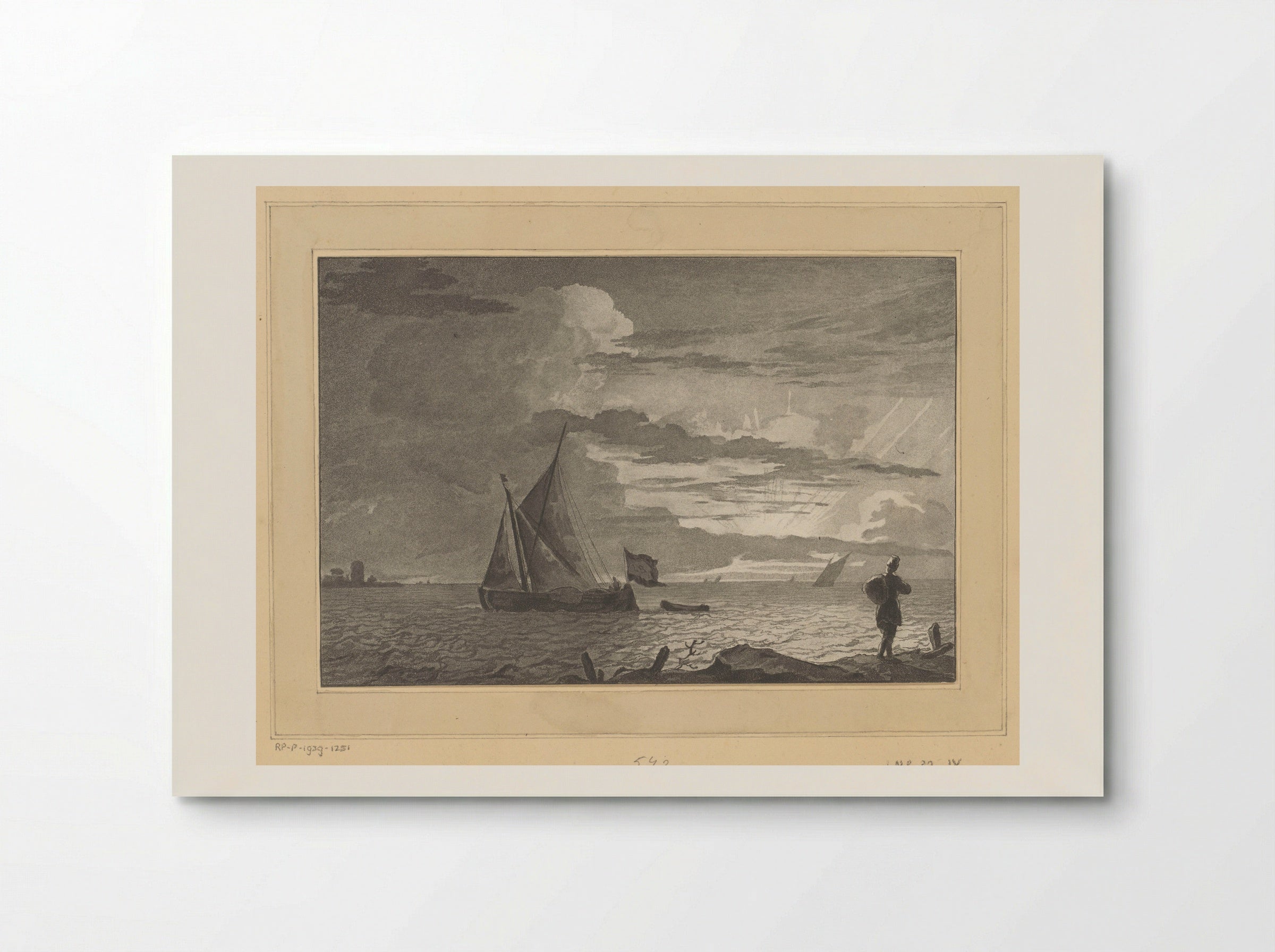 Man with a Sack on His Shoulder at Sunrise - Cornelis Brouwer - Poster