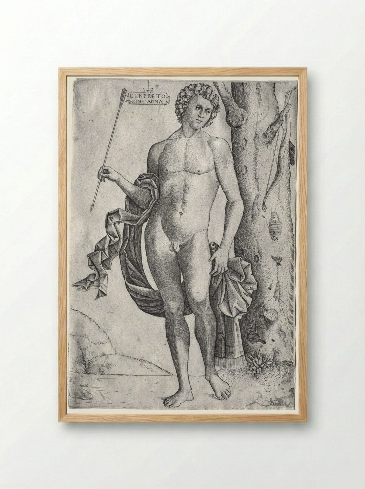 Man with an Arrow - Benedetto Montagna - Framed Print Wood