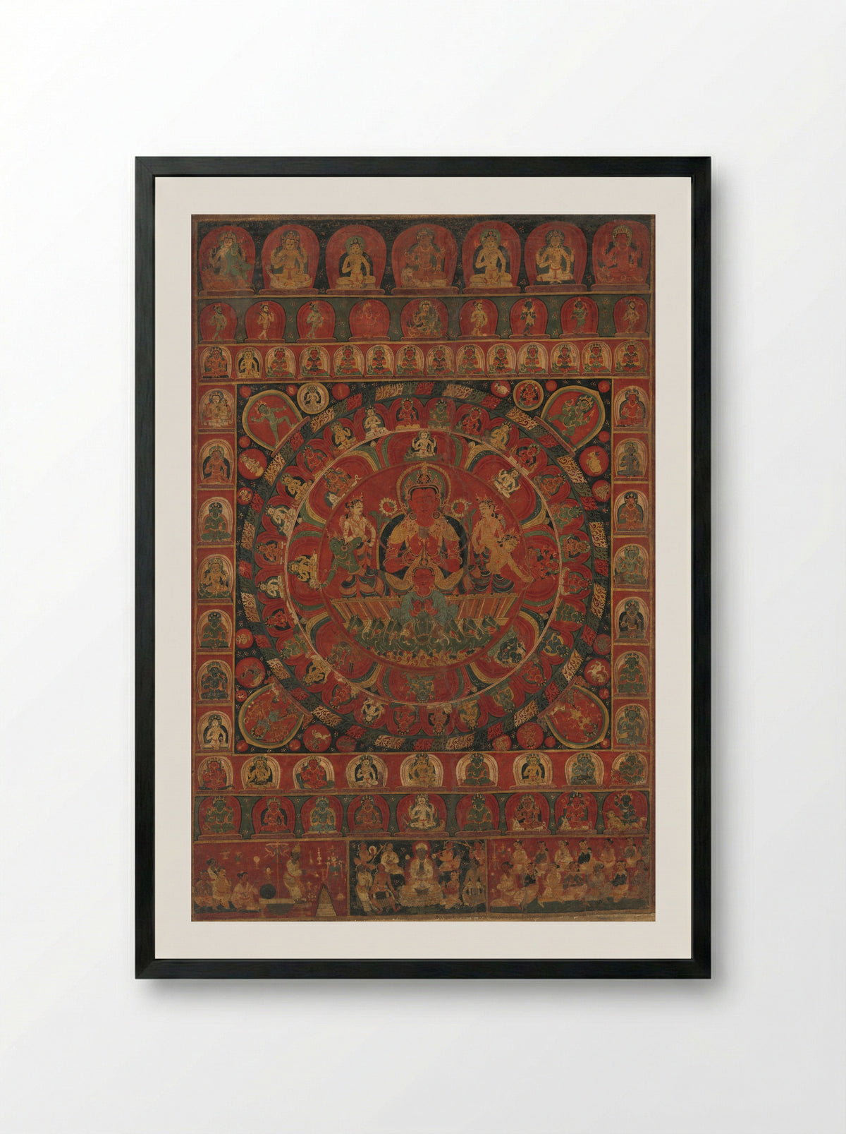 Mandala of the Sun God Surya - Kitaharasa - Framed Print Black