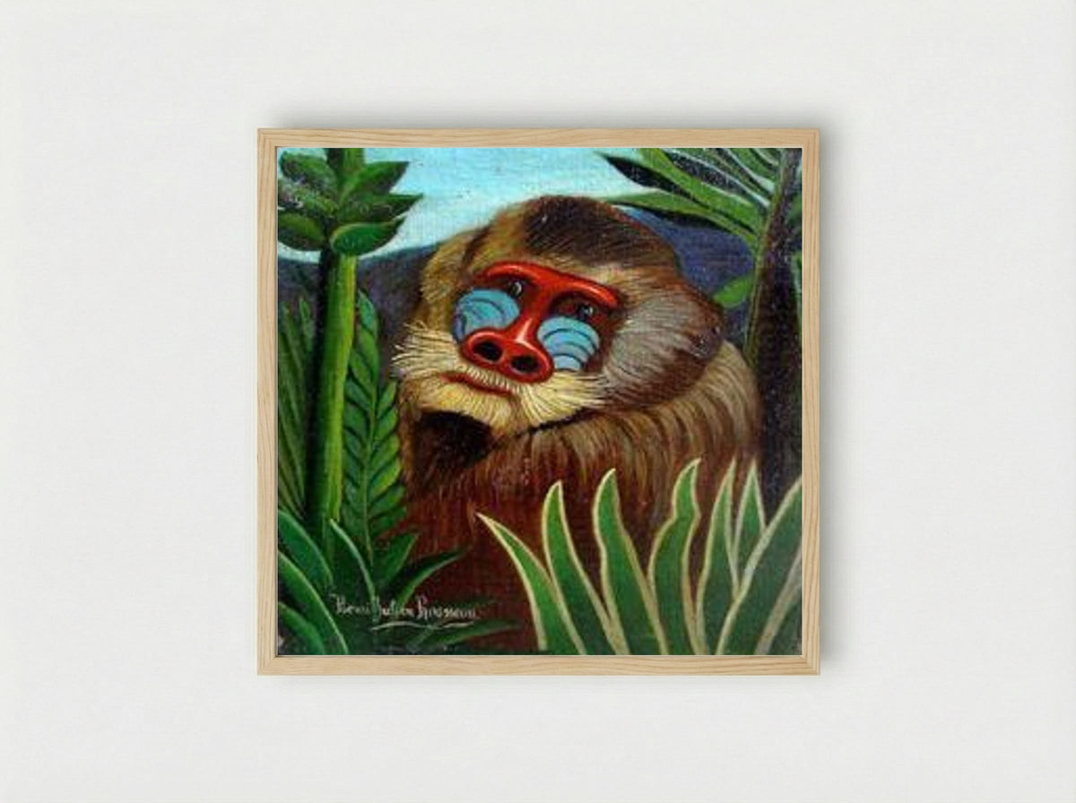 Mandrill in the Jungle - Henri Rousseau - Framed Print Wood