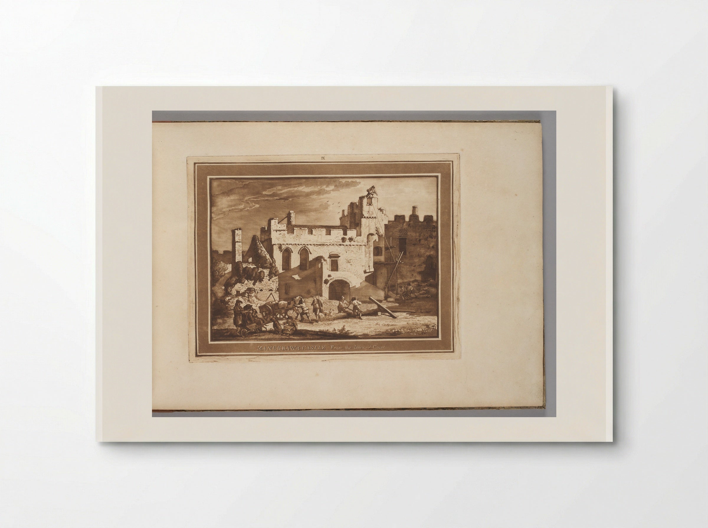 Manerbawr Castle from the Inward Court - Paul Sandby - Poster