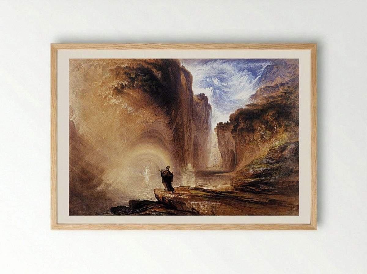 Manfred and the Alpine Witch - John Martin - Framed Print Wood