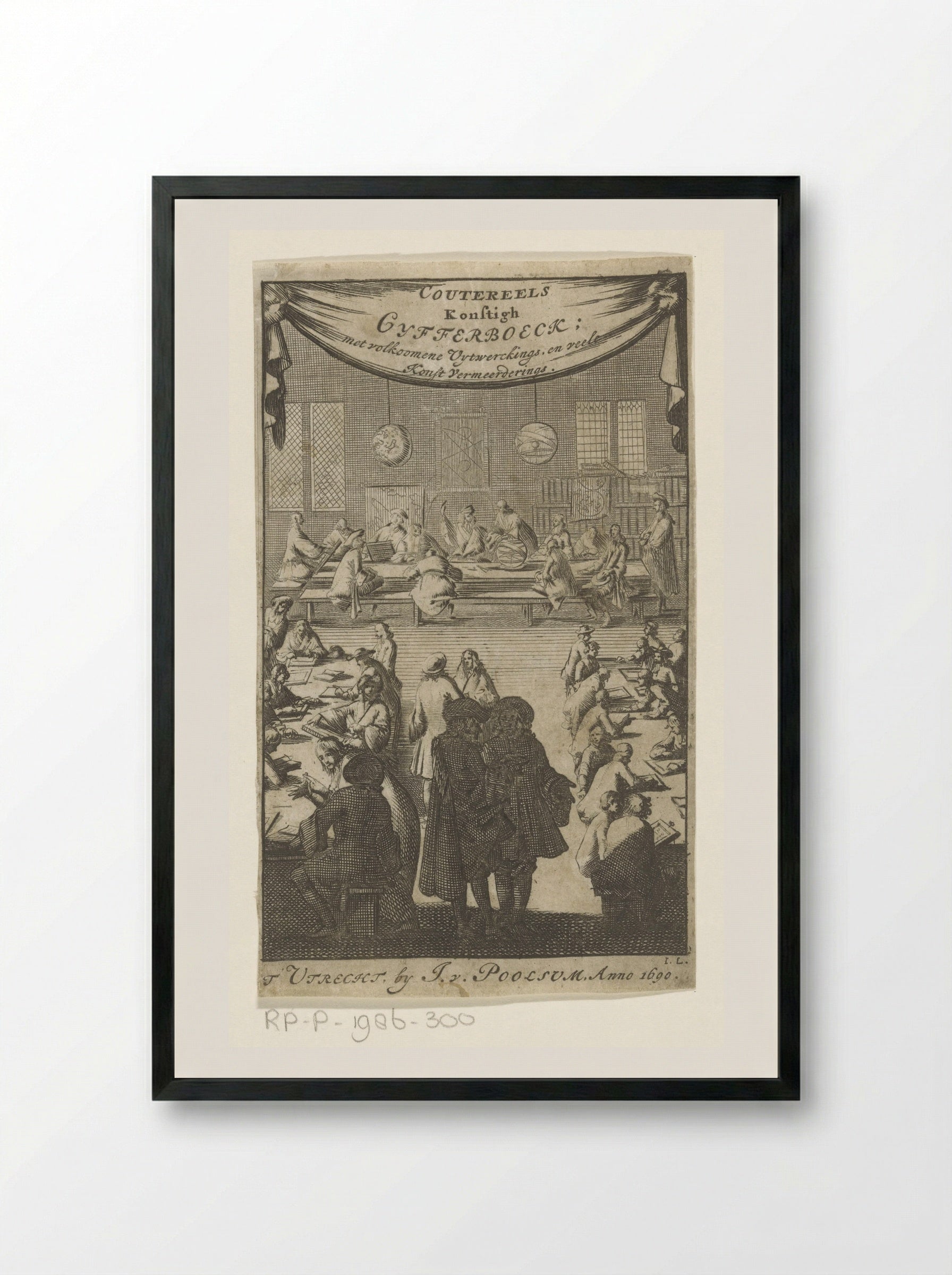 Mannen maken rekensommen - Jan Luyken - Framed Print Black