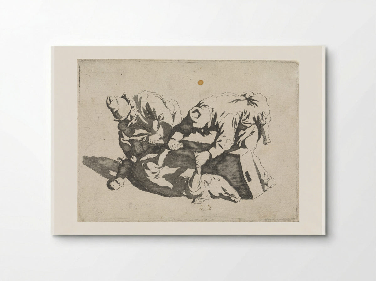 Mannen met een geslacht varken - David Pièrre Giottino Humbert de Superville - Poster