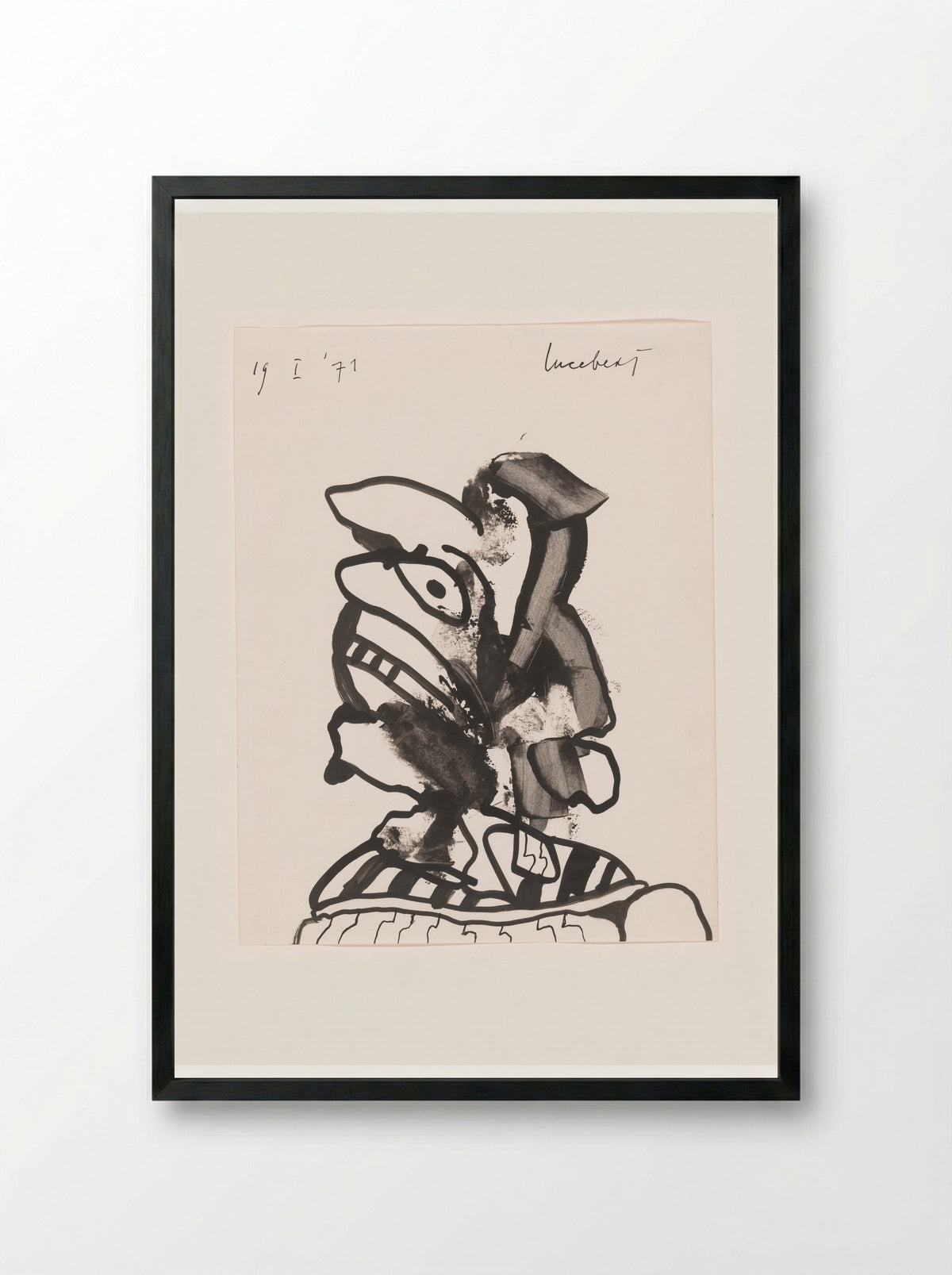 Mannenkop - Lucebert - Framed Print Black