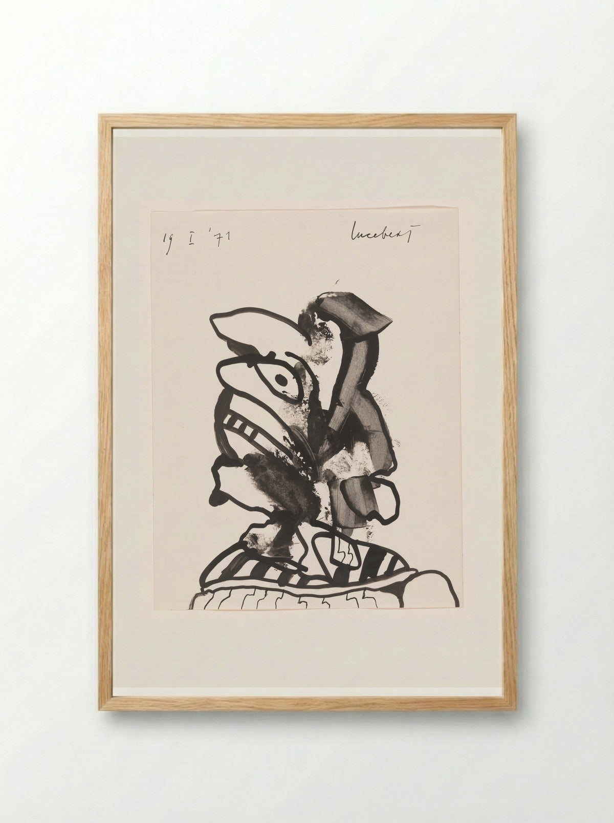 Mannenkop - Lucebert - Framed Print Wood