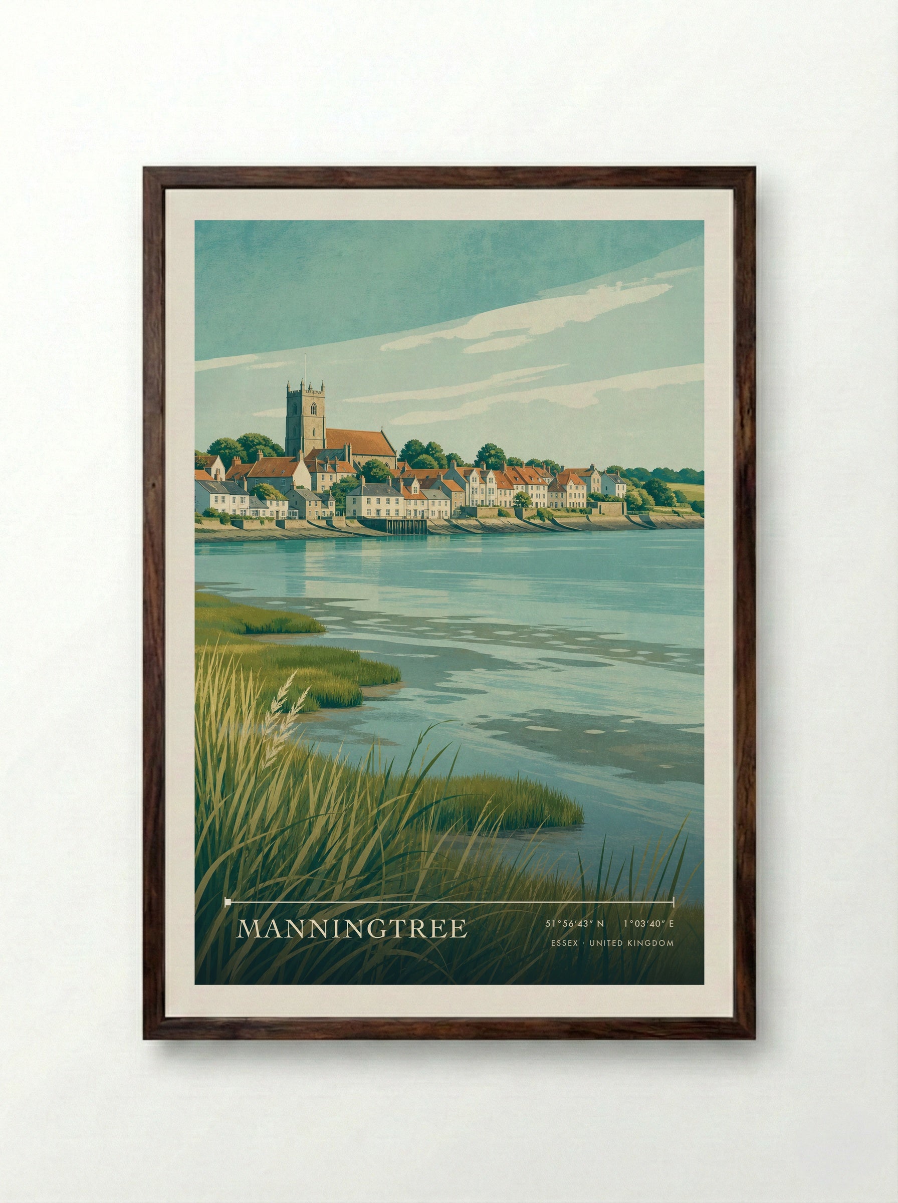 Manningtree Essex United Kingdom Travel Poster - Framed Print Dark Wood