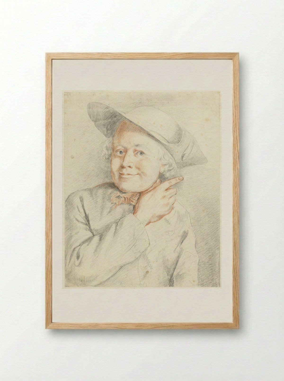 Mansbuste, wijzend naar rechts - Gerrit Dadelbeek - Framed Print Wood