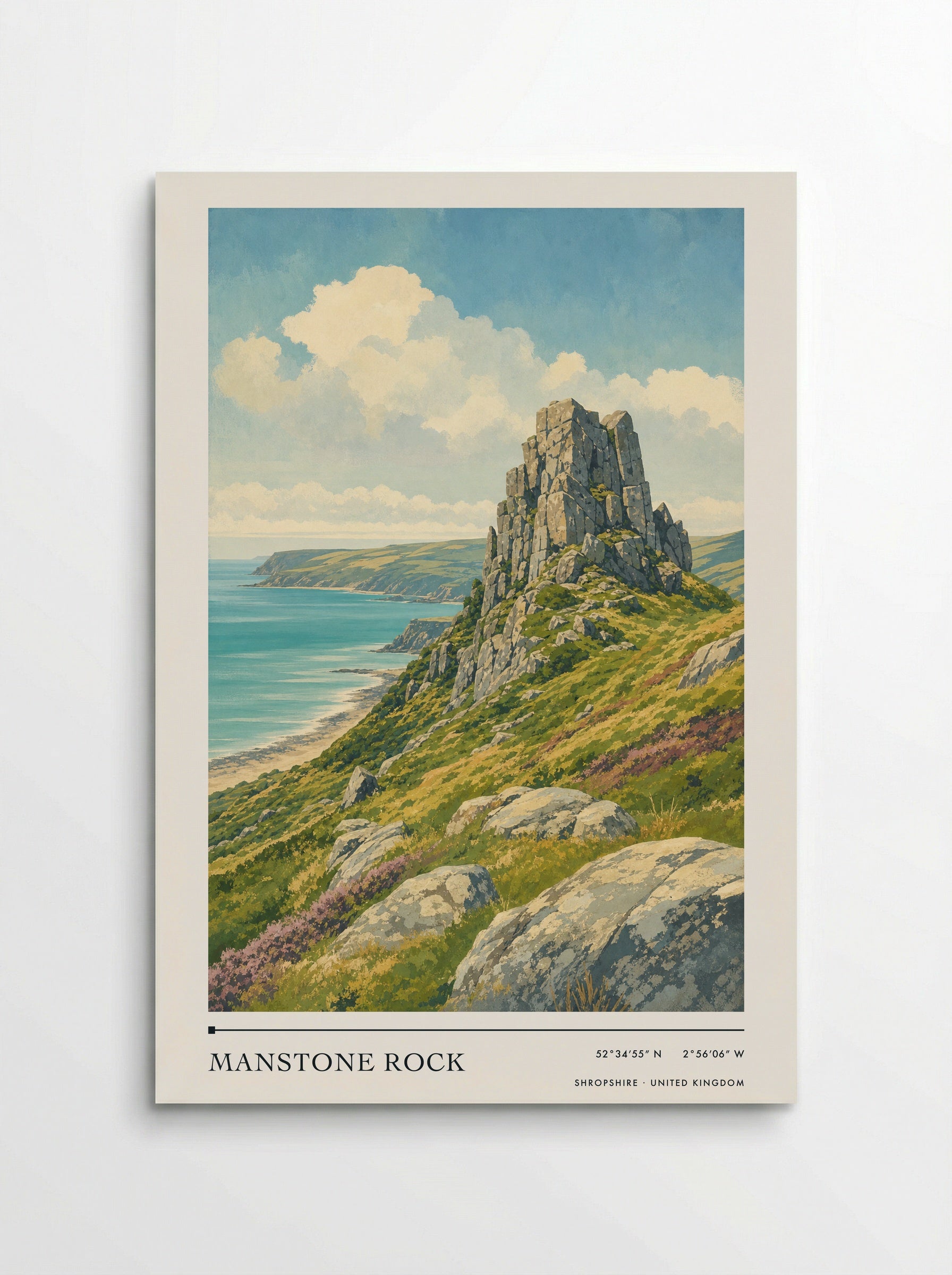 Manstone Rock Shropshire United Kingdom Travel Poster - Poster