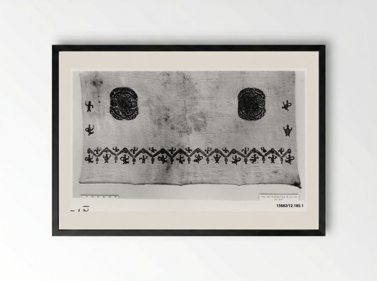 Mantle (Textile Fragment) - Fine Art Print - Framed Print Black