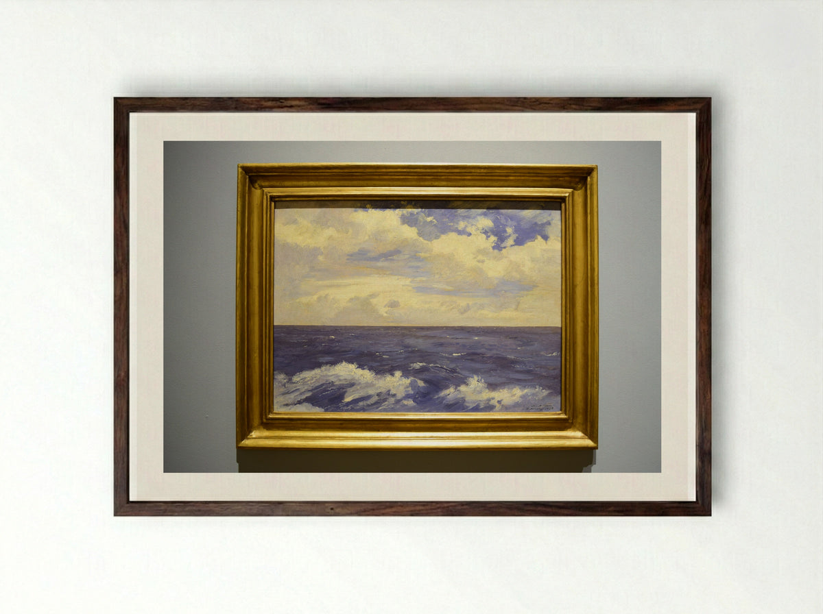 Mar Atlántico - José María Velasco - Framed Print Dark Wood