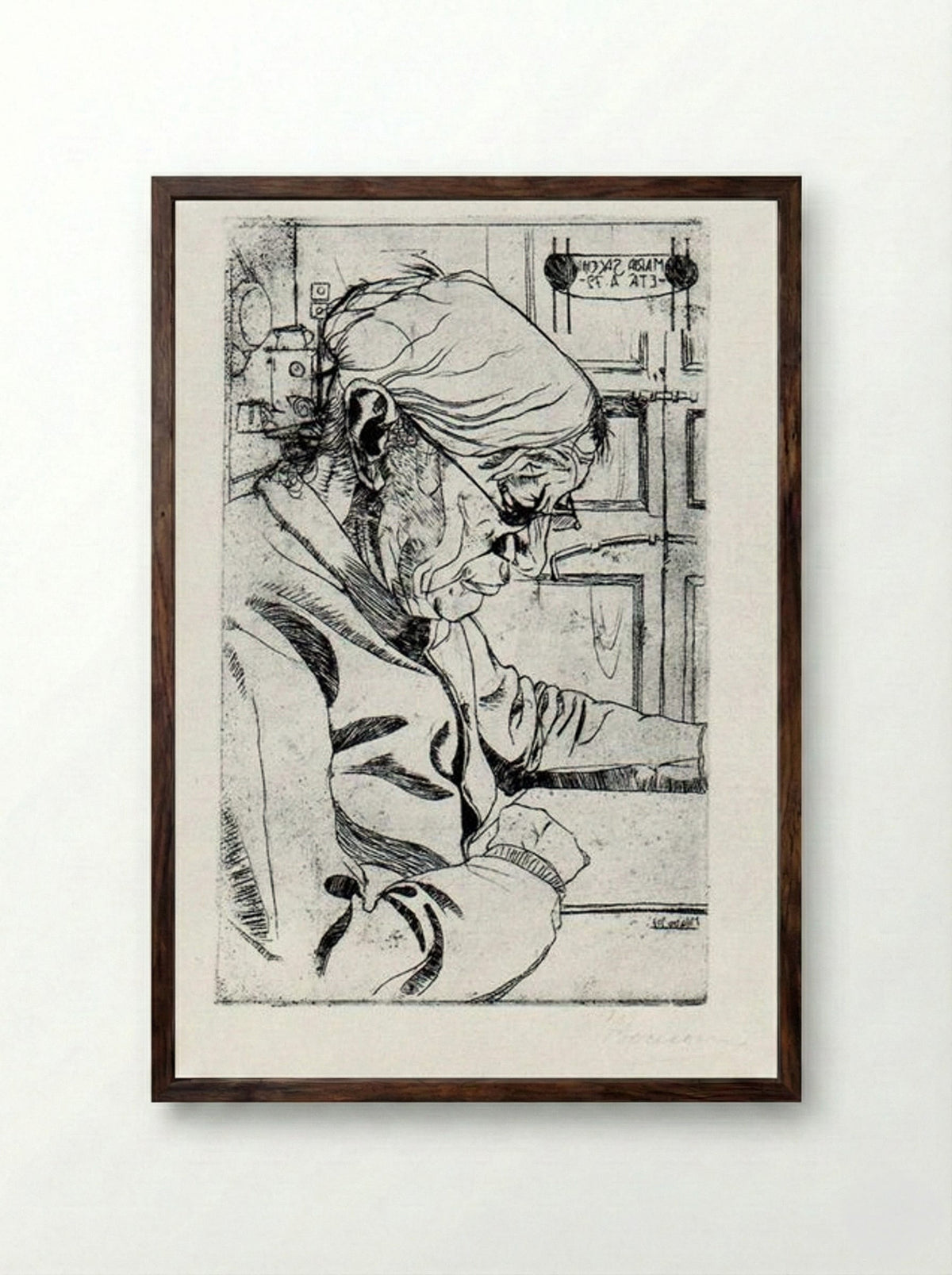 María Sacchi Reading - Umberto Boccioni - Framed Print Dark Wood