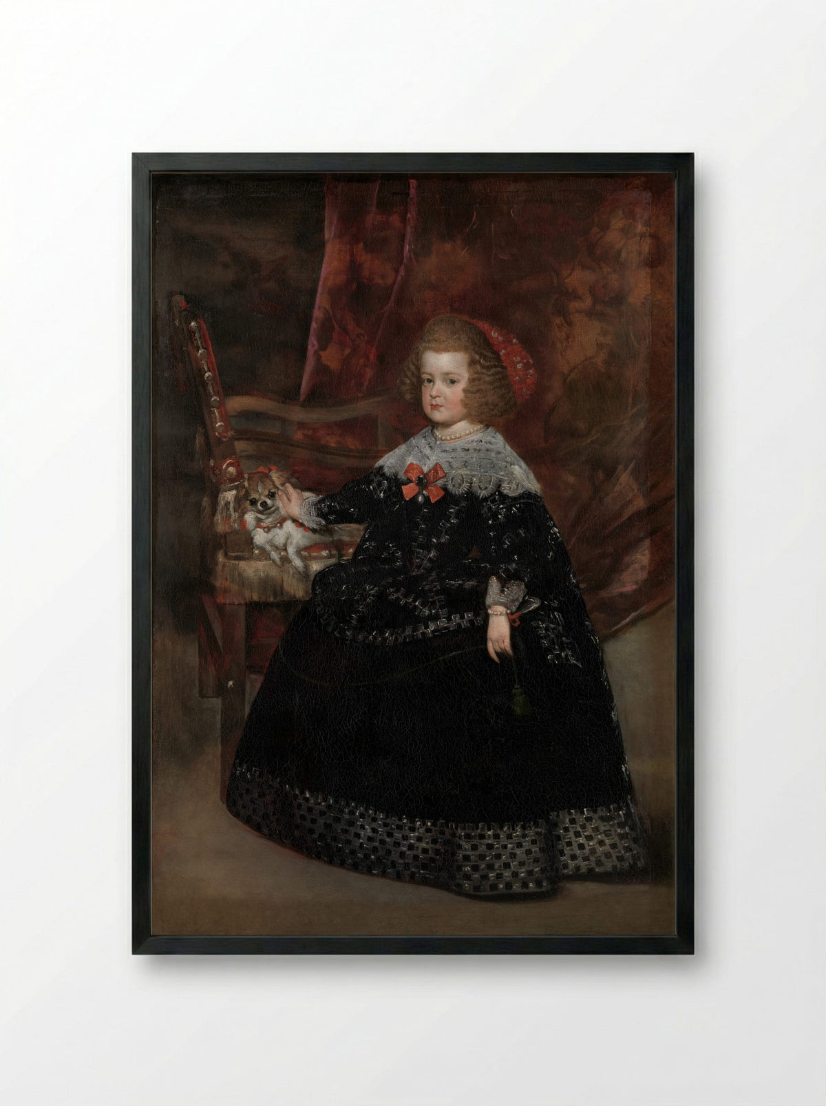 María Teresa, Infanta of Spain - Juan Bautista Martínez del Mazo - Framed Print Black