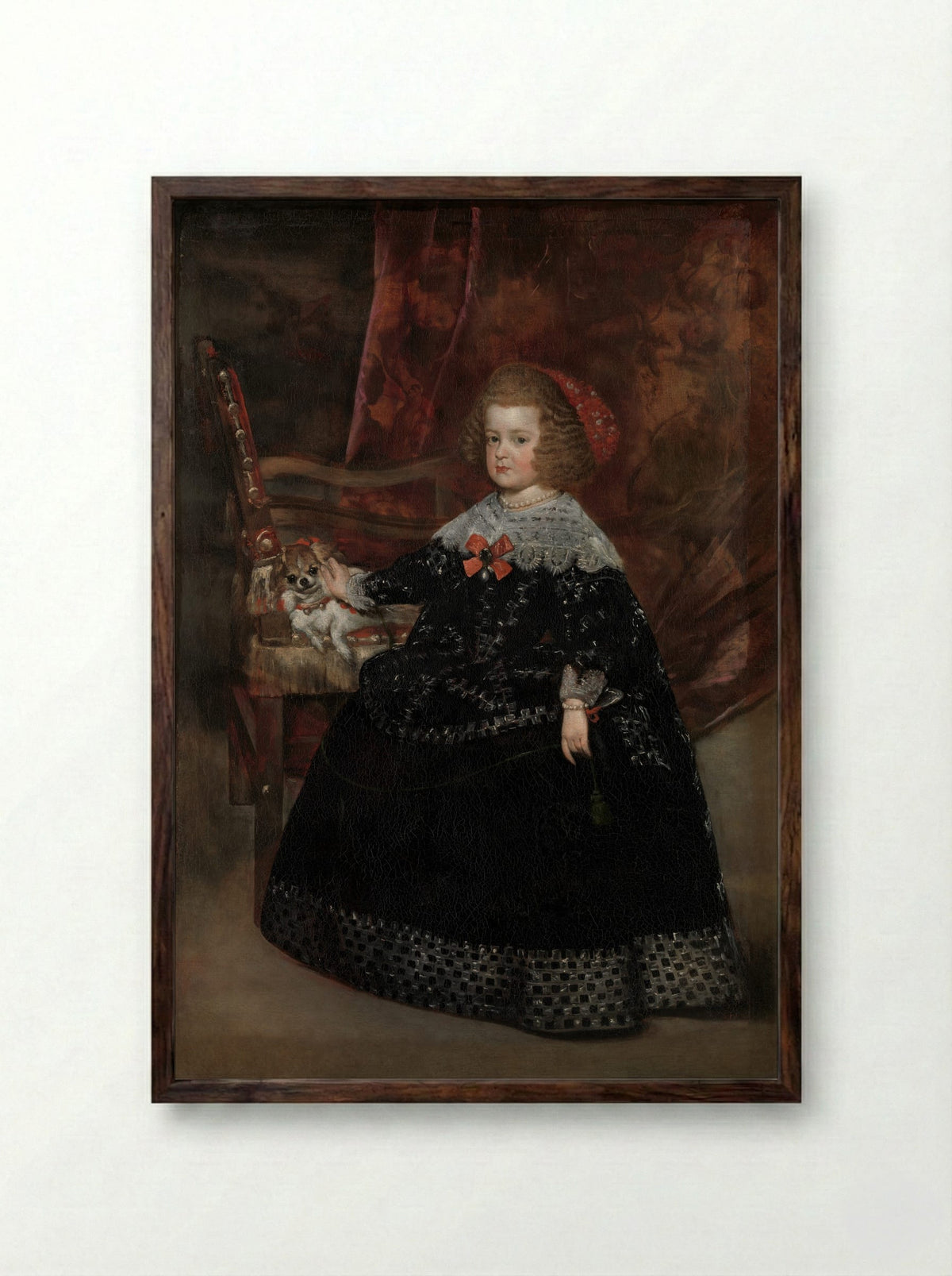 María Teresa, Infanta of Spain - Juan Bautista Martínez del Mazo - Framed Print Dark Wood
