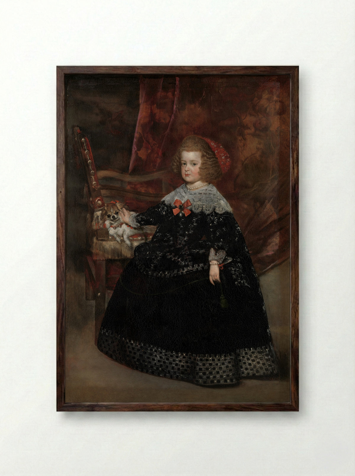 María Teresa, Infanta of Spain - Juan Bautista Martínez del Mazo - Framed Print Dark Wood