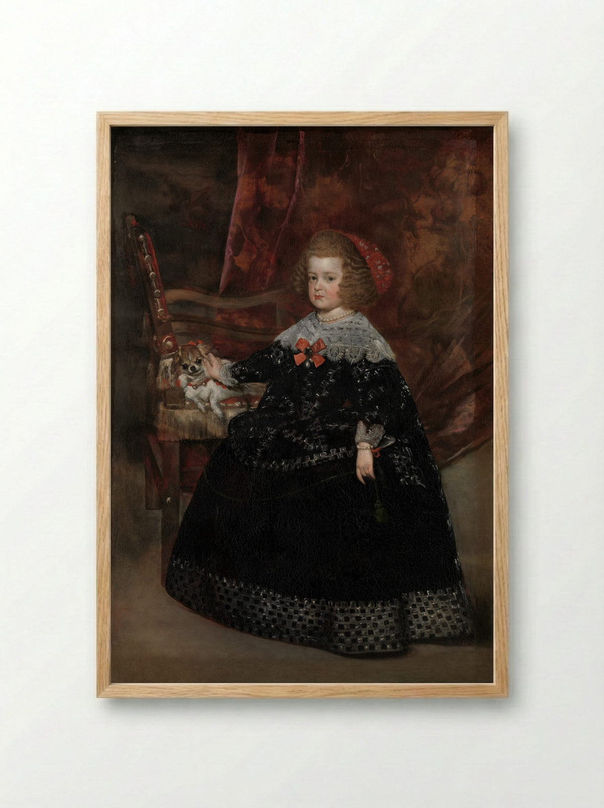 María Teresa, Infanta of Spain - Juan Bautista Martínez del Mazo - Framed Print Wood