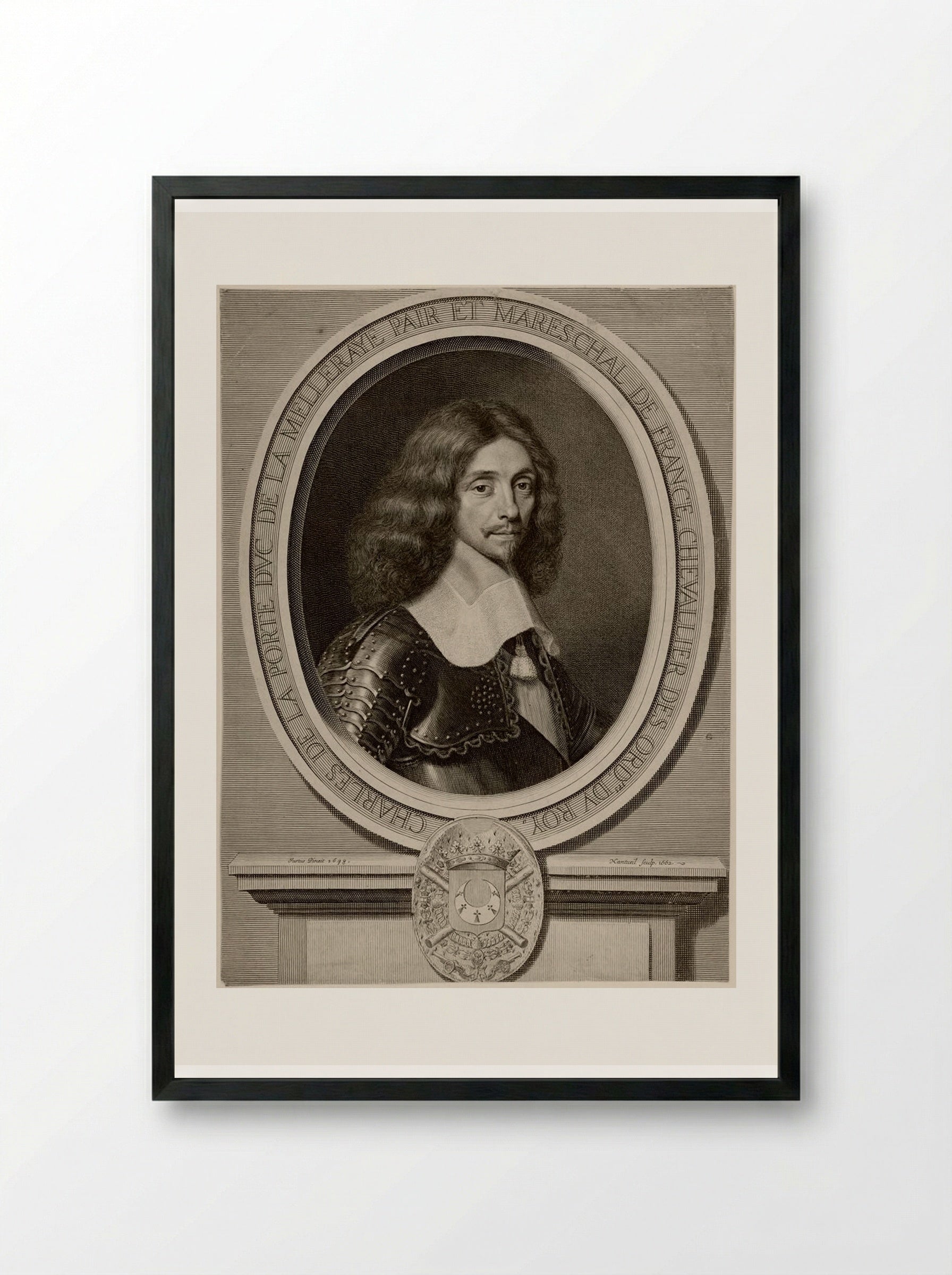 Maréchal Charles de la Porte, Duc de la Meilleraye - Robert Nanteuil - Framed Print Black