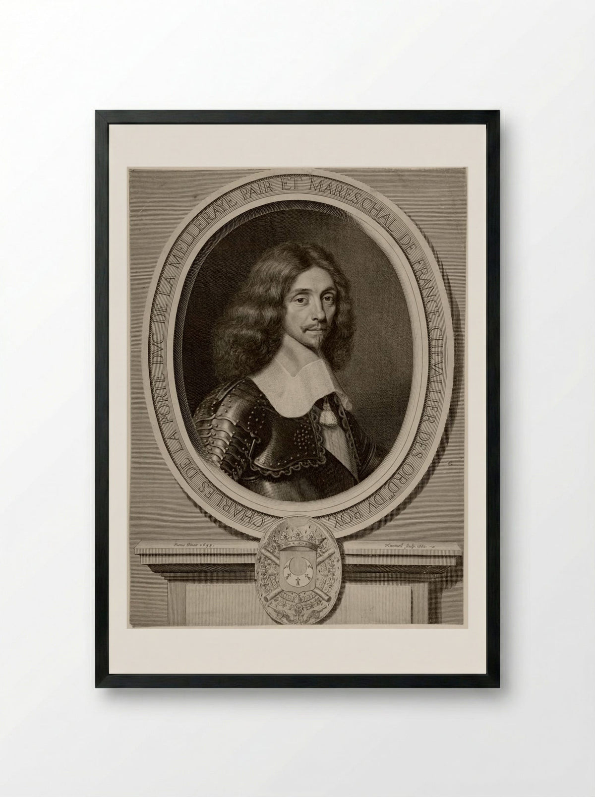 Maréchal Charles de la Porte, Duc de la Meilleraye - Robert Nanteuil - Framed Print Black
