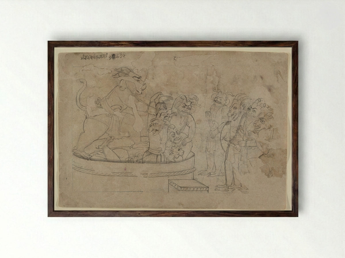 Mara Bringing the Demons to Life - Seu Family - Framed Print Dark Wood