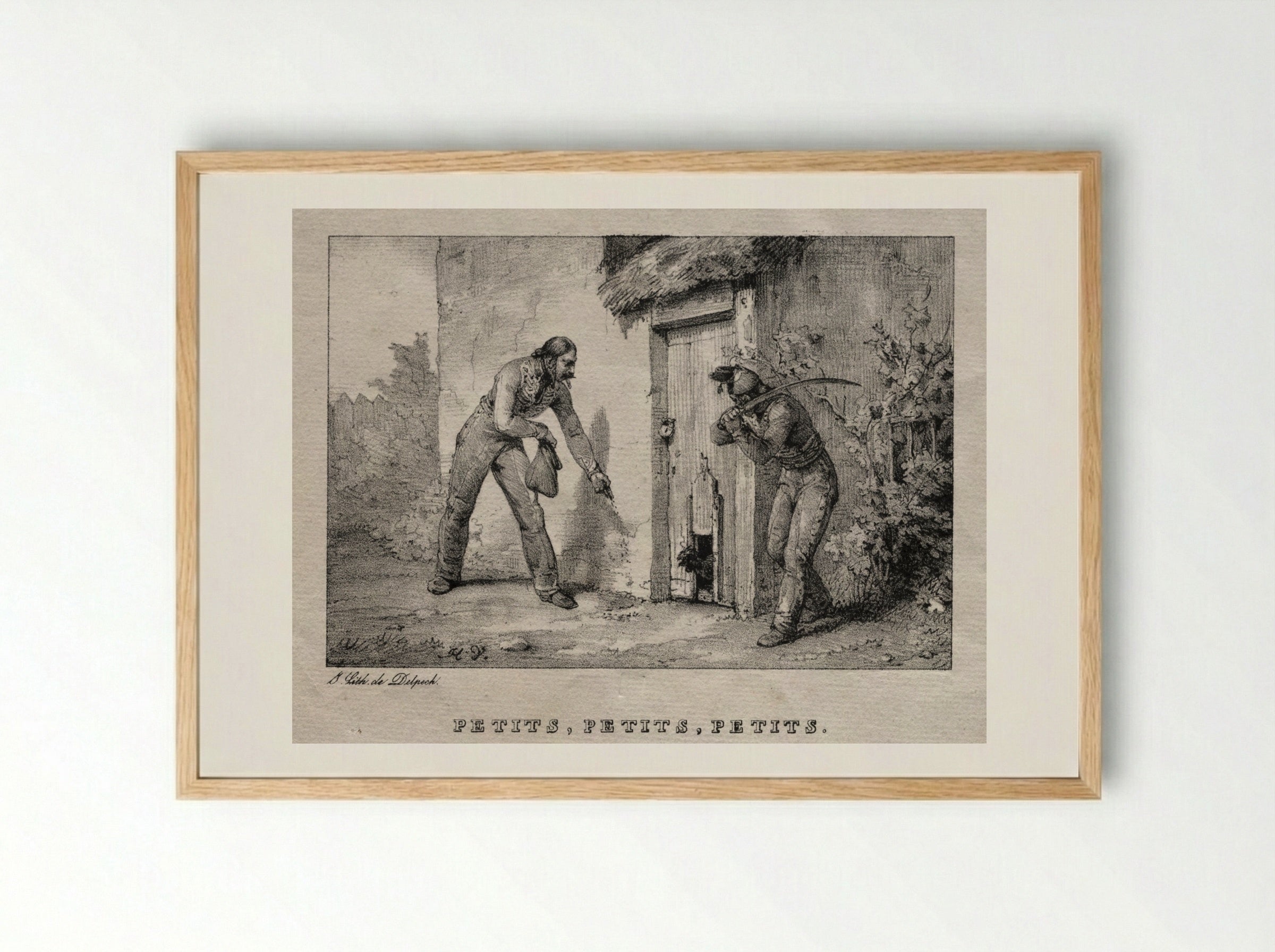 Marauders (Maraudeurs. Petits! Petits! Petits!) - Horace Vernet - Framed Print Wood