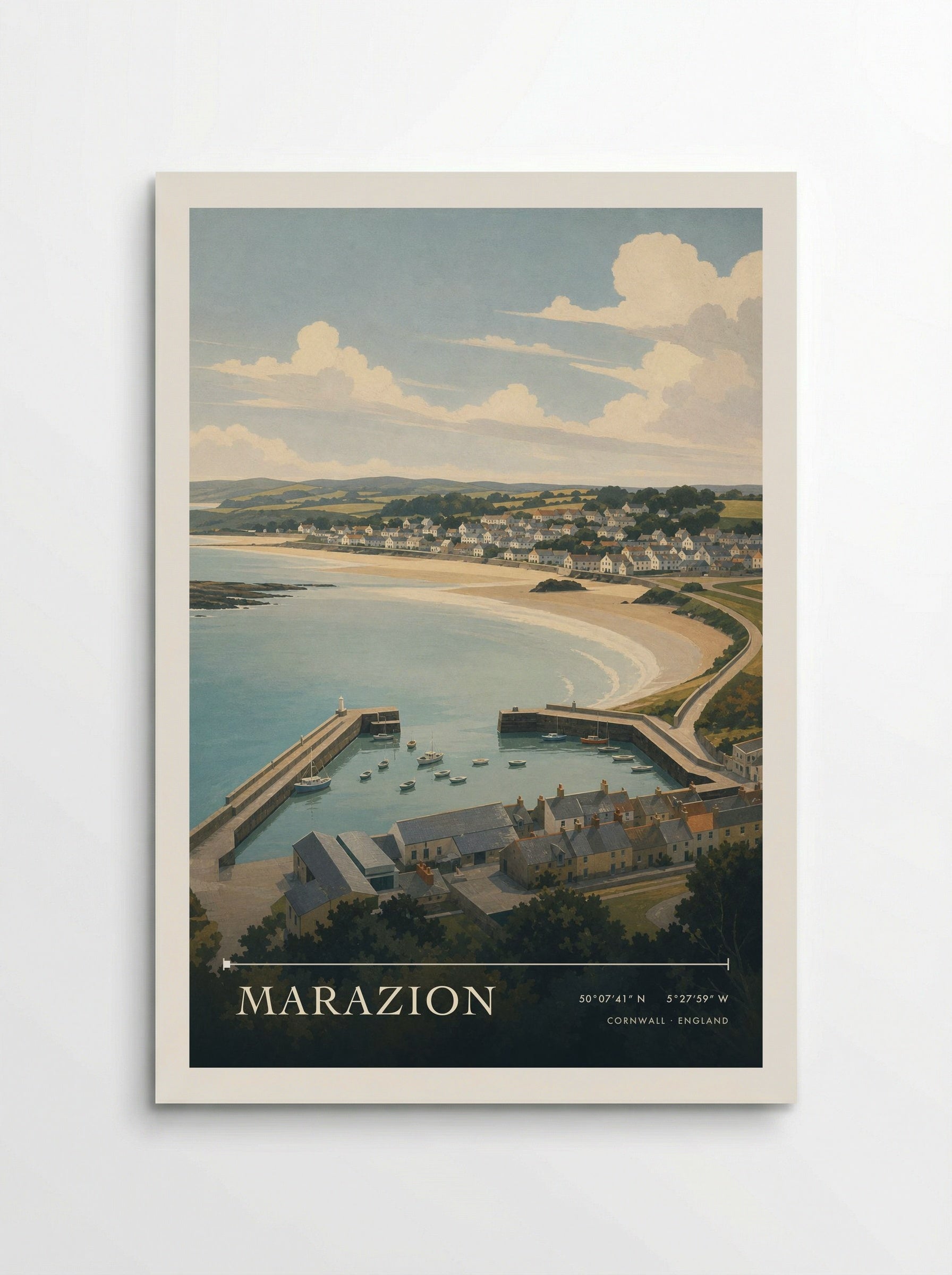Marazion Cornwall England Travel Poster - Poster