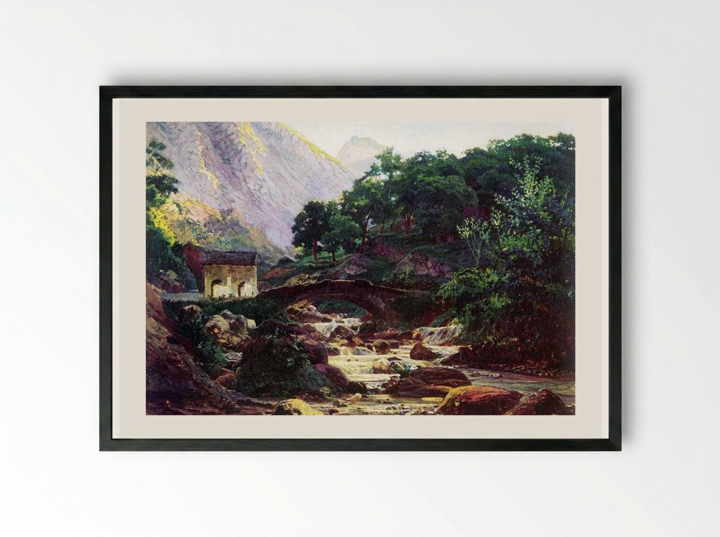 Marble Saw in Carrara - Nikolai Ge - Framed Print Black